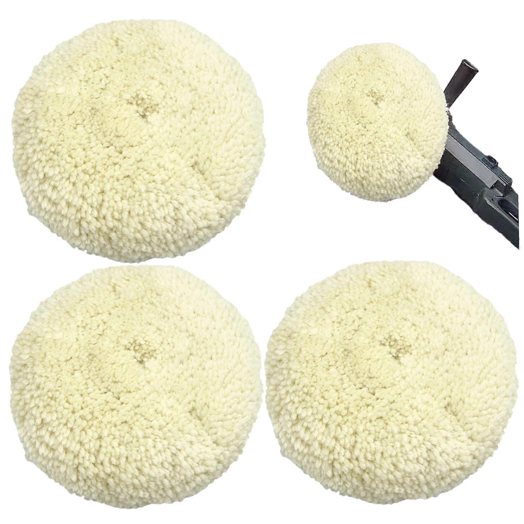 3 x Polishing Pad, 7 Inch Wool Pads for Car, Boat, Truck and Motorcycle Polishing, Cutting and Compounding, Hook Loop Back for Easy Attachment, Pad