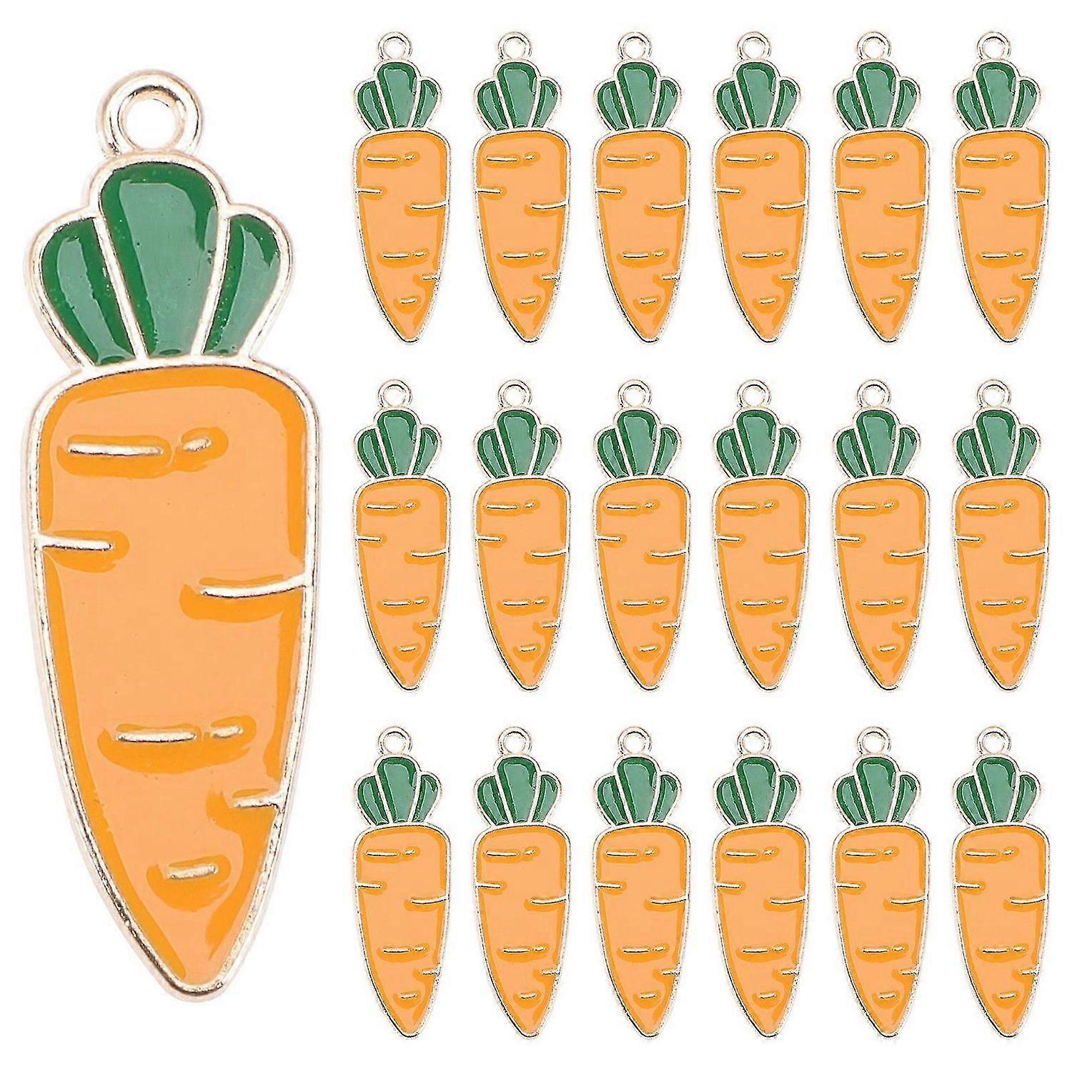 20pcs Easter Carrot Shape Pendants Easter Carrot Design Pendants Easter Jewelry Making