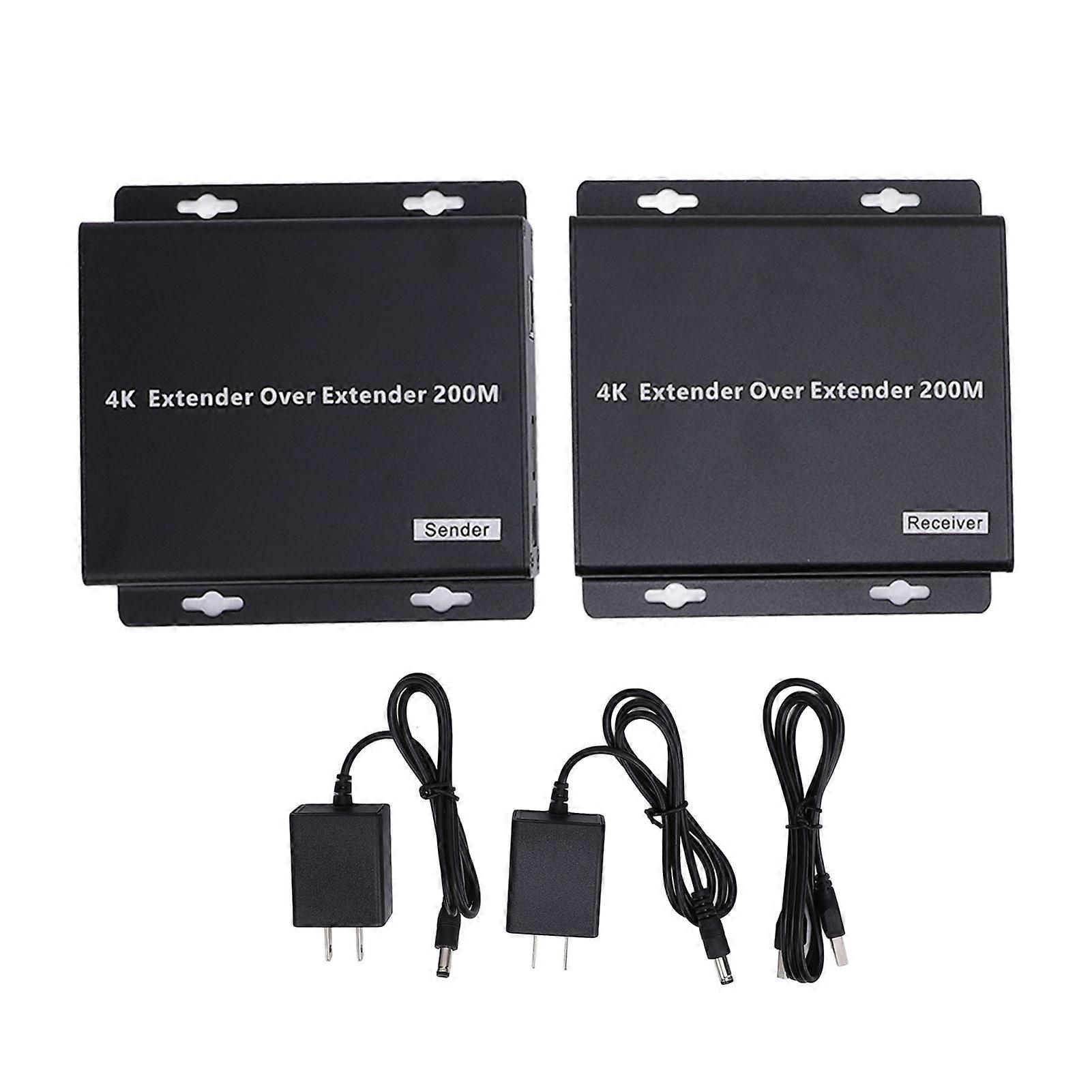 4K HD Multimedia Interface Extender - 656ft Network Cable for Security & Conferencing US Plug