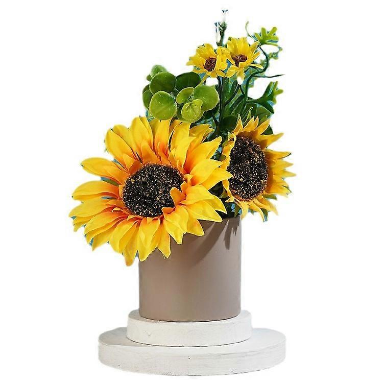 Artificial Flower Sunflower Potted Plant Desktop Counter Display Placement Decoration