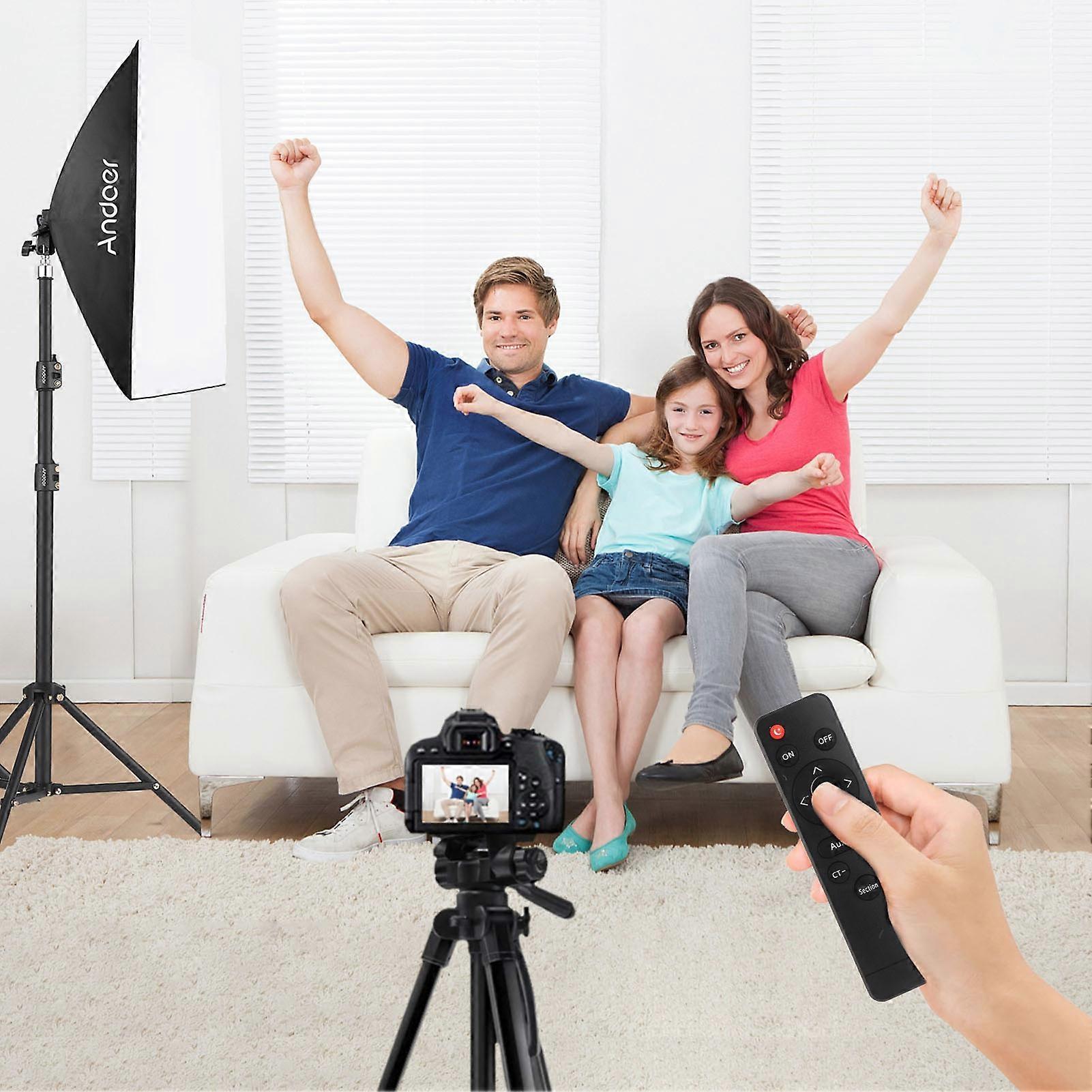 Studio Photography Light Kit Softbox Lighting Set with 85W 3000K to 6000K Bi Color Temperature LED Light