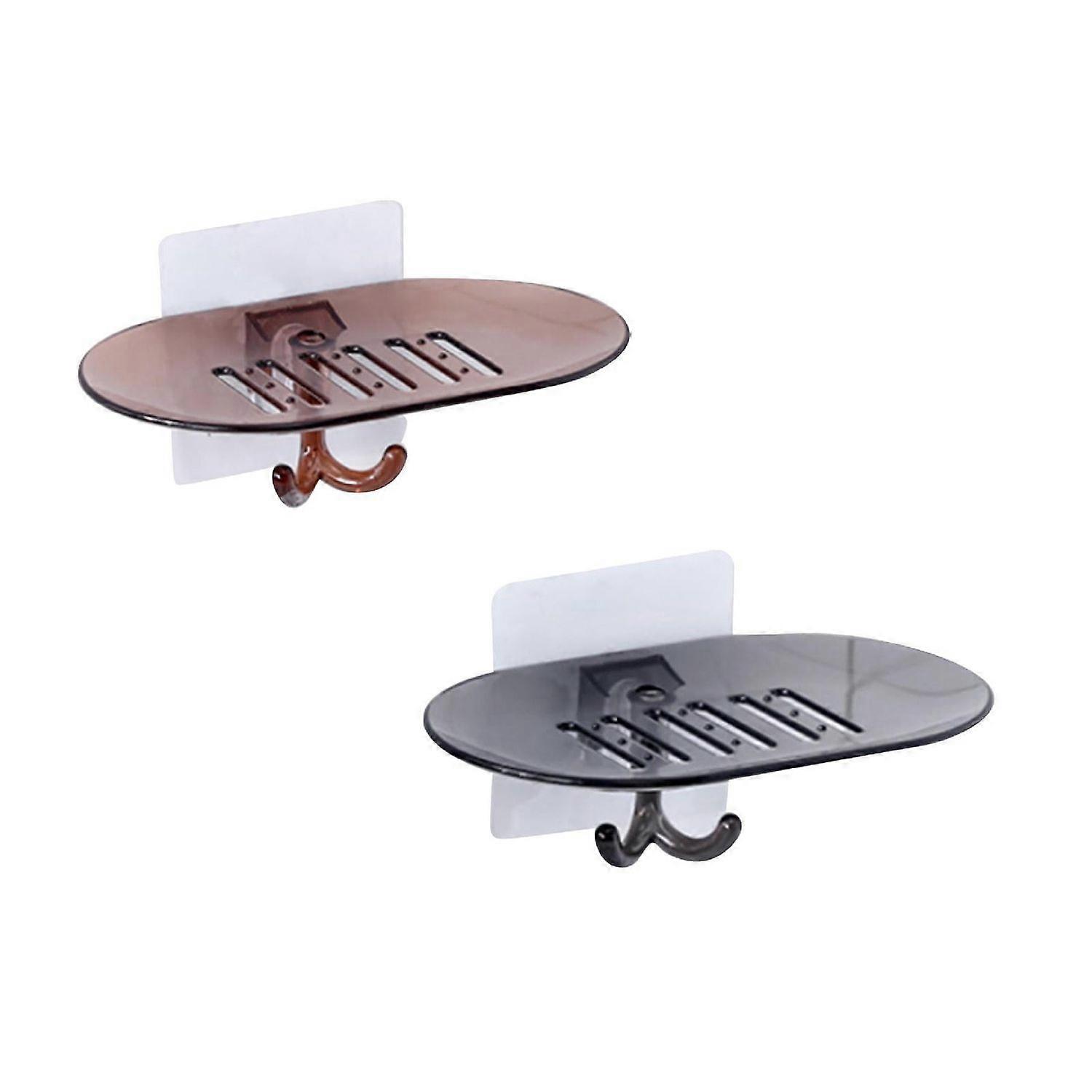 Bathroom Soap Dish Storage Holder Rack Soapbox Plate Tray Drain