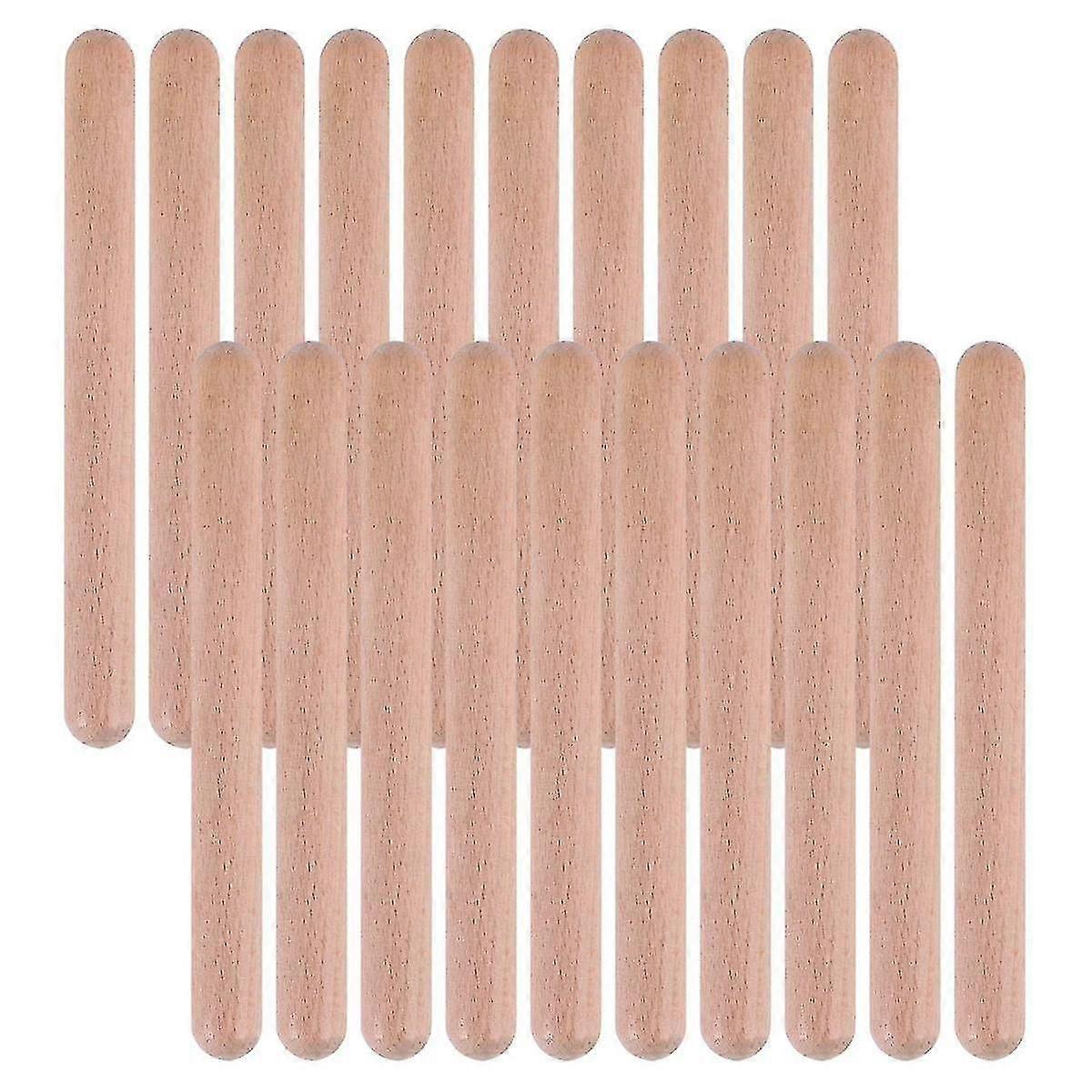 20 قطعة 8 بوصة أطفال إيقاع العصي الموسيقى لومي العصي الكلاسيكية الخشب كلافيس آلة قرع موسيقية العصي الموسيقية