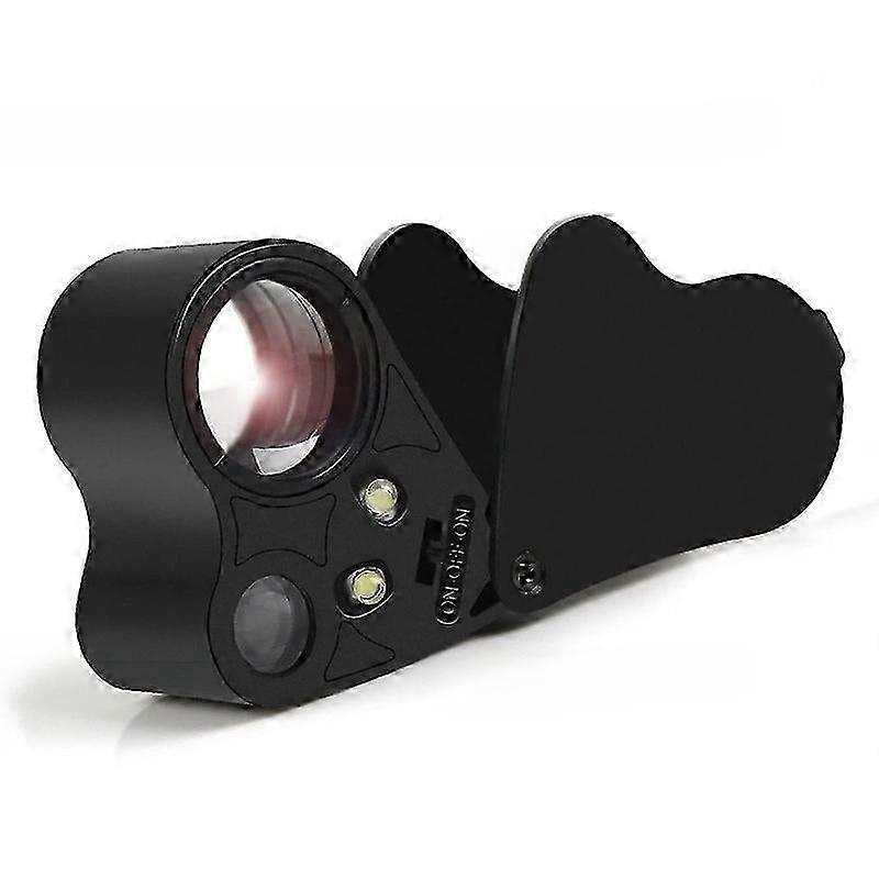 30X / 60X LED مضيئة المجوهرات العدسة ، مكبر قابل للطي مع ضوء للعملات المعدنية والطوابع والأحجار الكريمة والمجوهرات