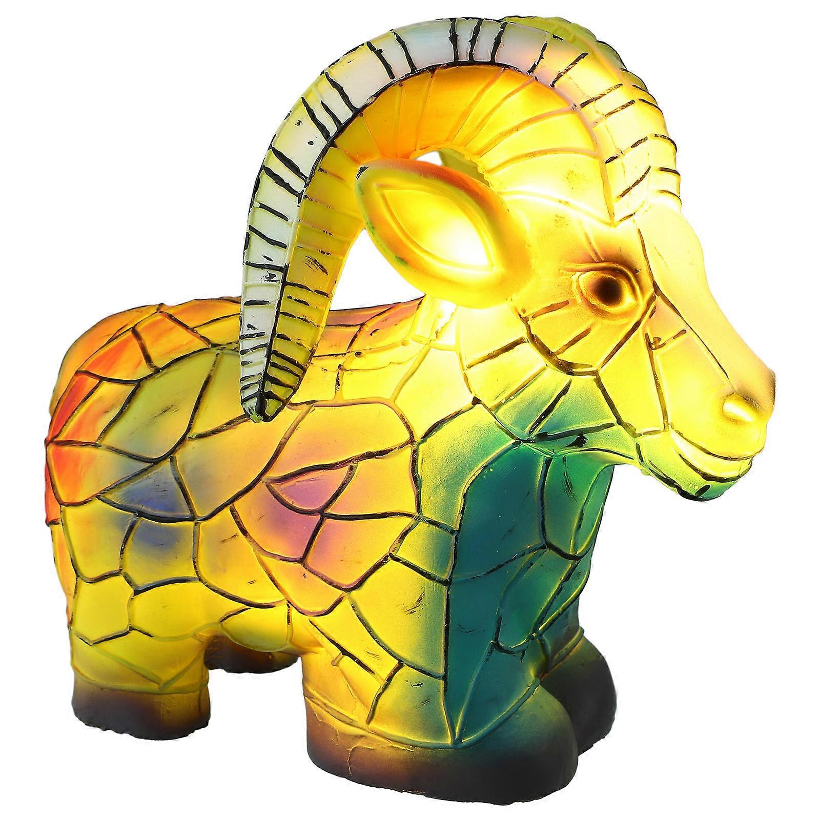 Cozy Animal Table Light, Goat Designed Resin Lamp for