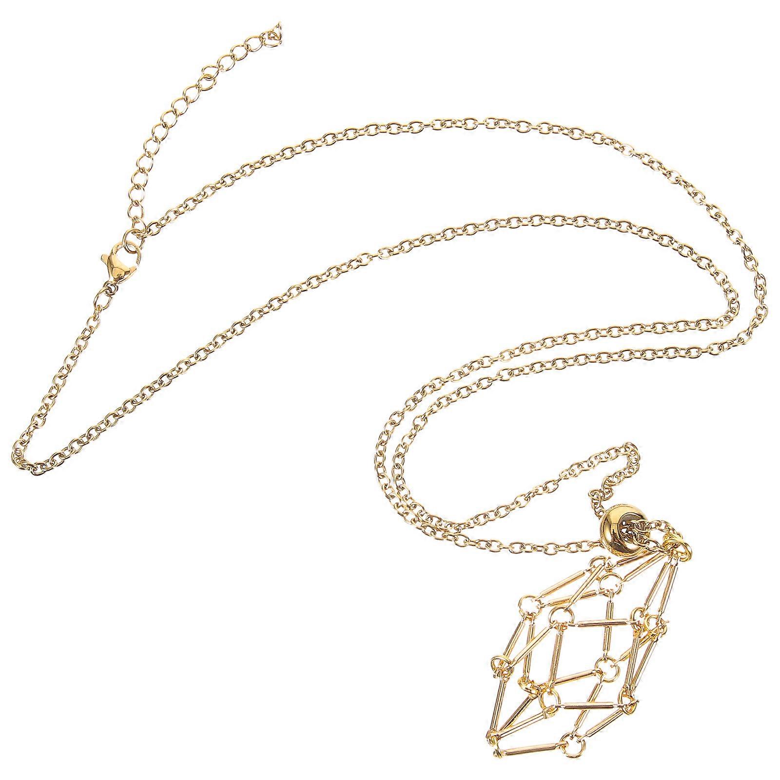 Copper Styled Crystal Cage Pendant, Simple Yet Charming Addition to Any Wardrobe