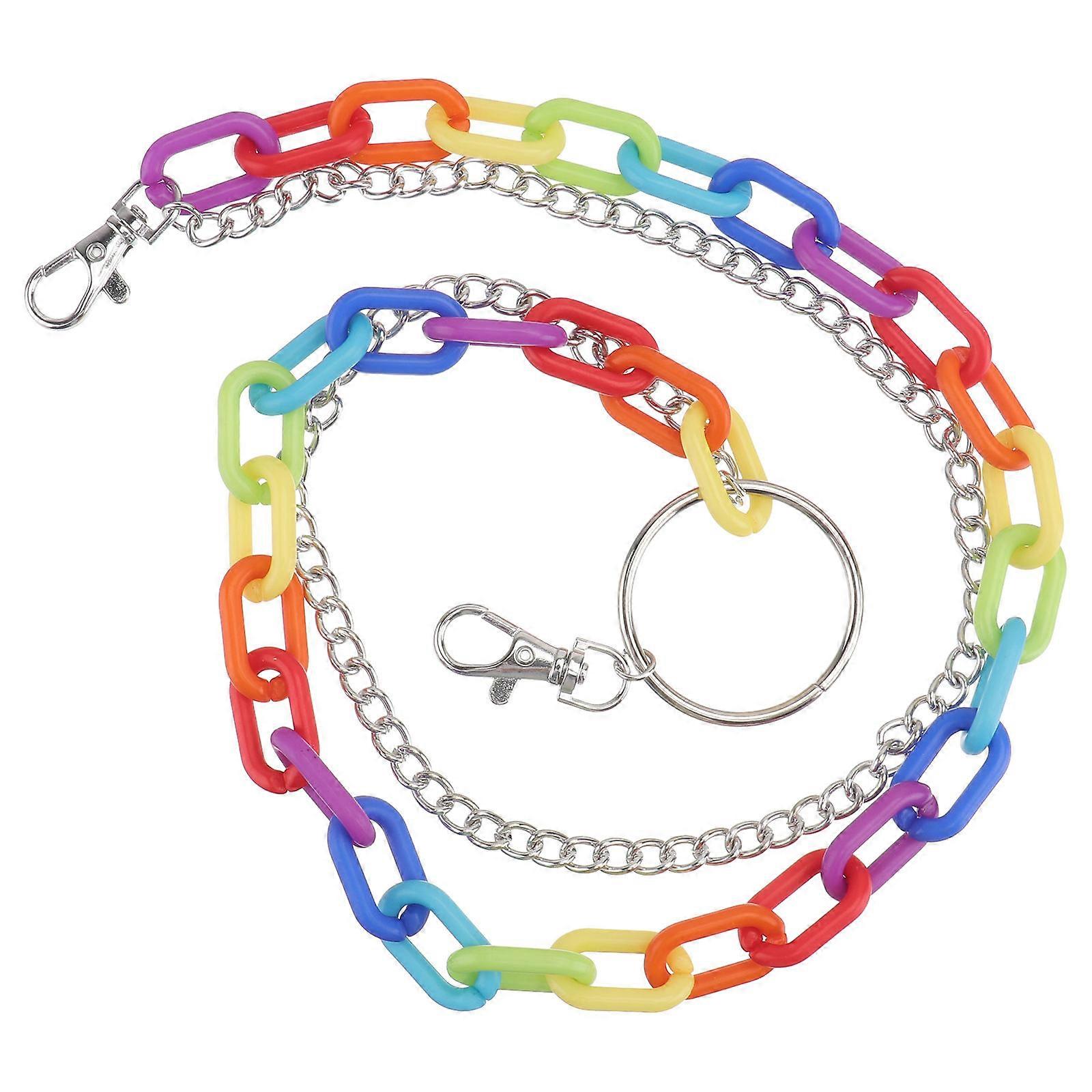 Rainbow Modeling Waist Chain Decorative Plastic Multi Color for Clothes and Pants Accessories