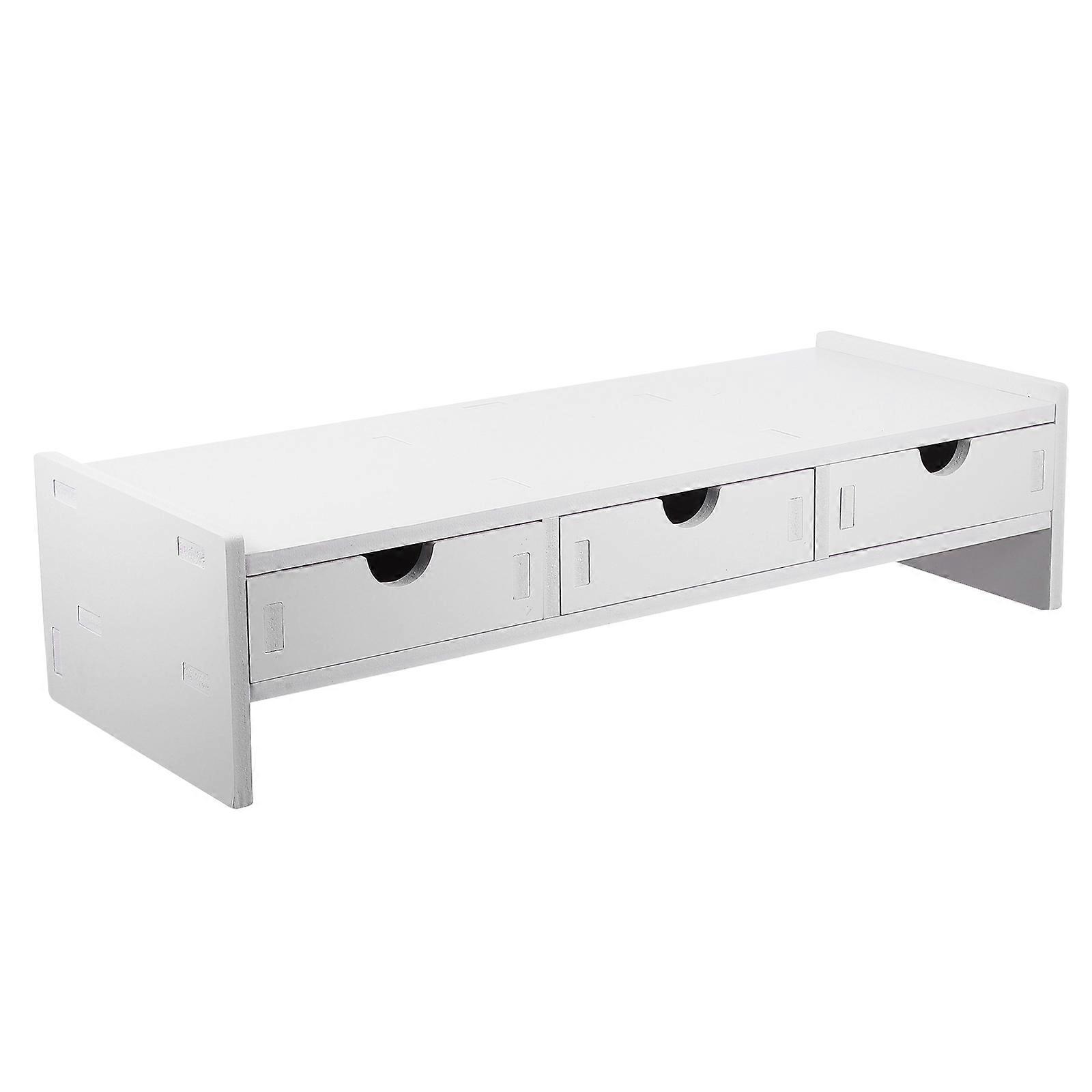 Monitor Stand with Built-in Drawers, Improve Ergonomics, Sturdy and Frame