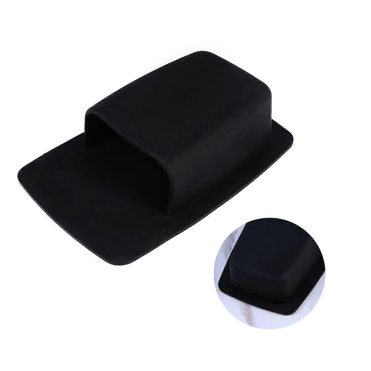 Bathroom Storage Black Silicone Toothbrush Holder with Space-Saving Mount