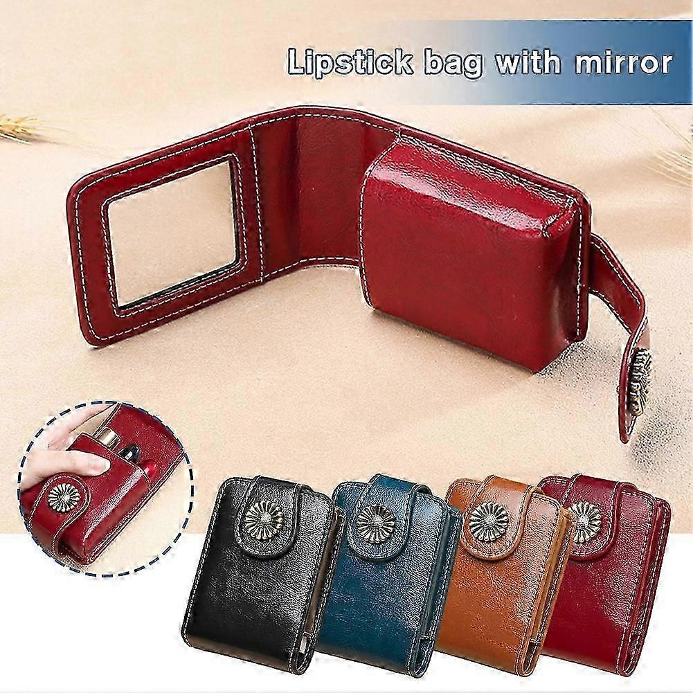 Mini Makeup Box with Mirror Portable Lipstick Storage Bag