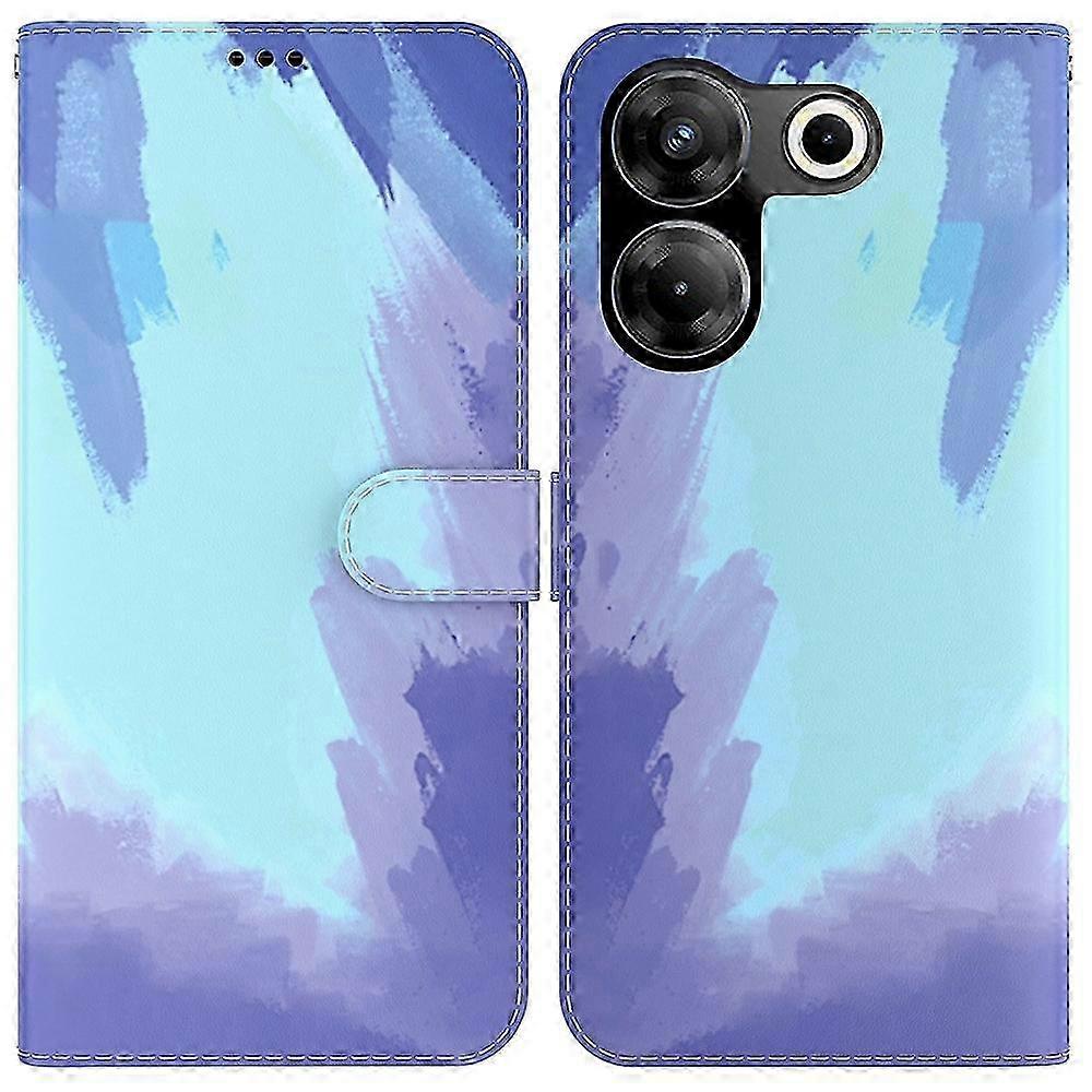 2025 Watercolor Pattern Flip Leather Phone Case