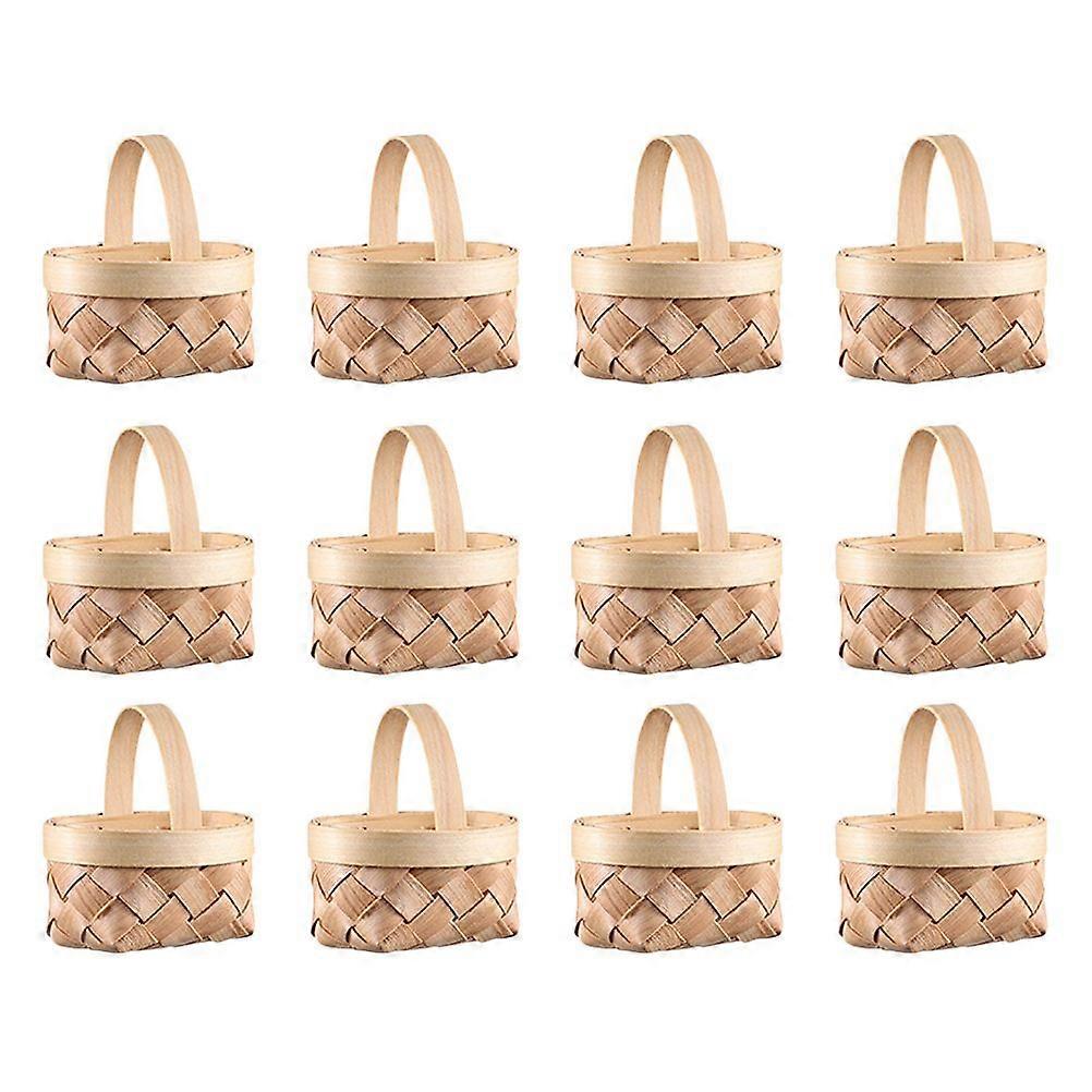 12pcs Mini Baskets Small Woven Holiday Candy Baskets Wedding Candy Gift Baskets
