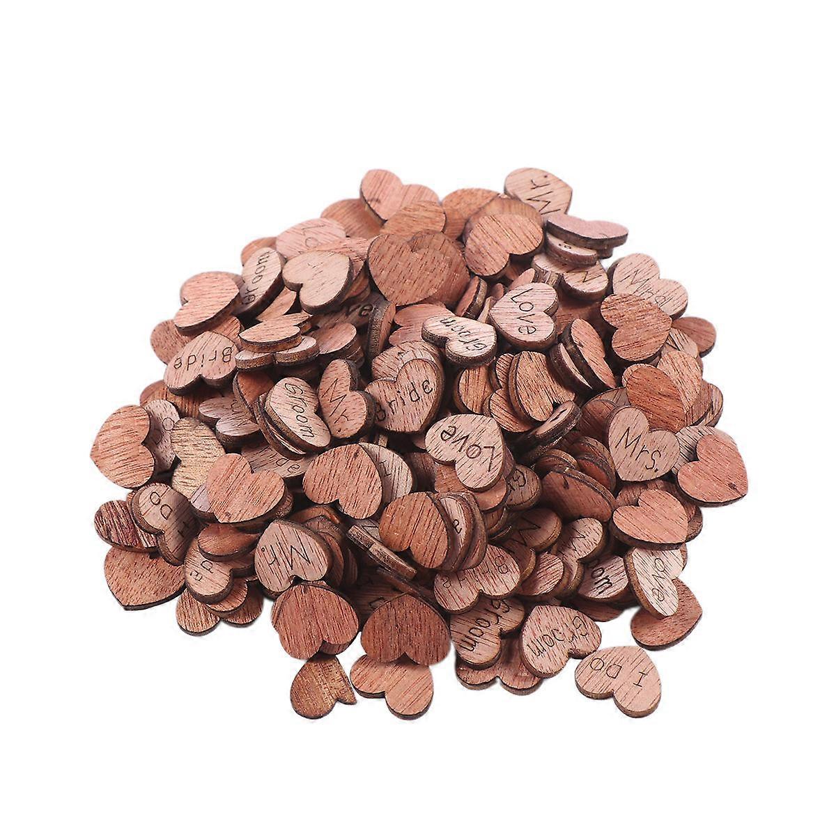 Handmade Wood Buttons Chocolate Color Heart Shape For Craft Projects Diy Activities Sewing 500Pack