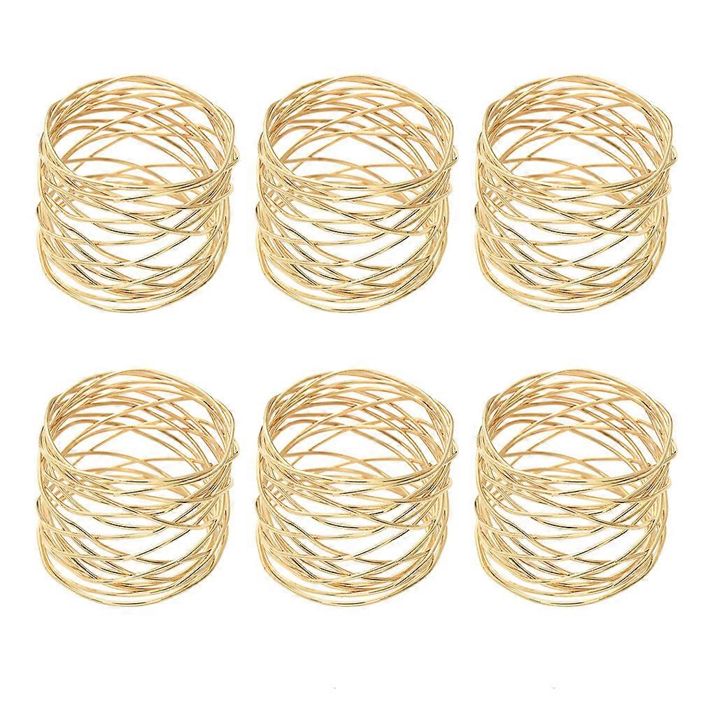 Wedding Reception Napkin Rings Iron Wire Appearance For Event Table Setting 6Pcs