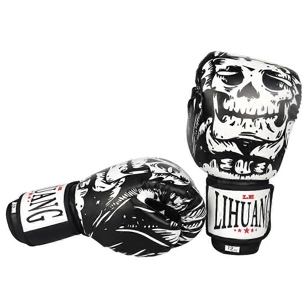 Boxing Gloves for Men, Women, and Kids, Leather Training Gloves for Beginners, White, 284g (170g)