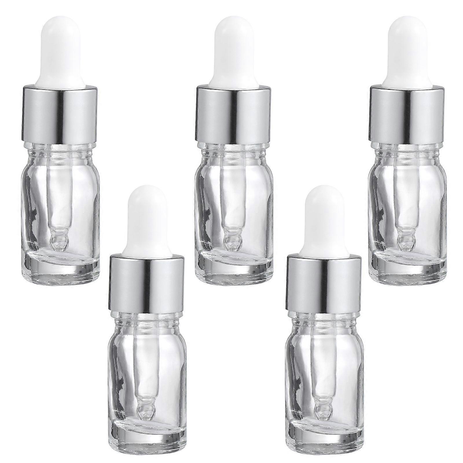 15Pcs 5ML Flacon compte-gouttes vide rechargeable en verre transparent bouteille d’huile essentielle