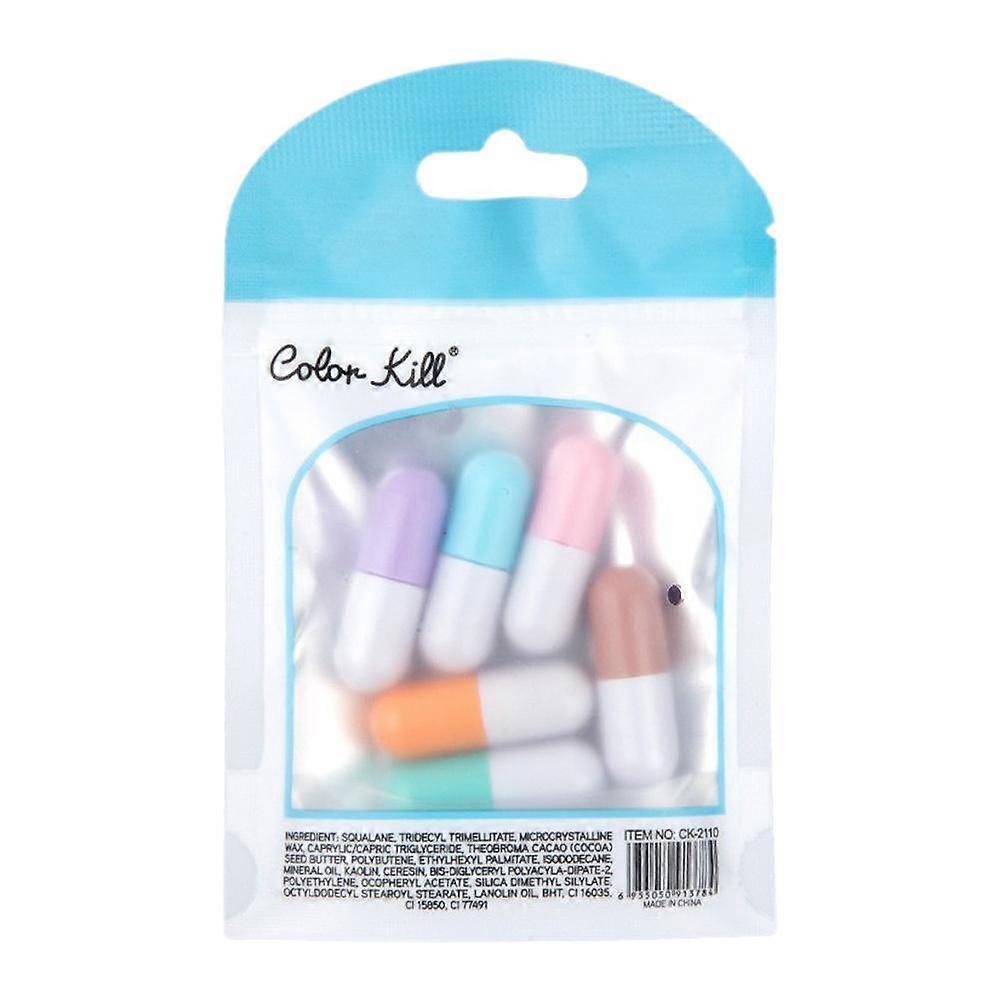 6 pcs mini capsule rouge à lèvres mat et brillant pilules imperméables à l’eau rouge à lèvres cadeau