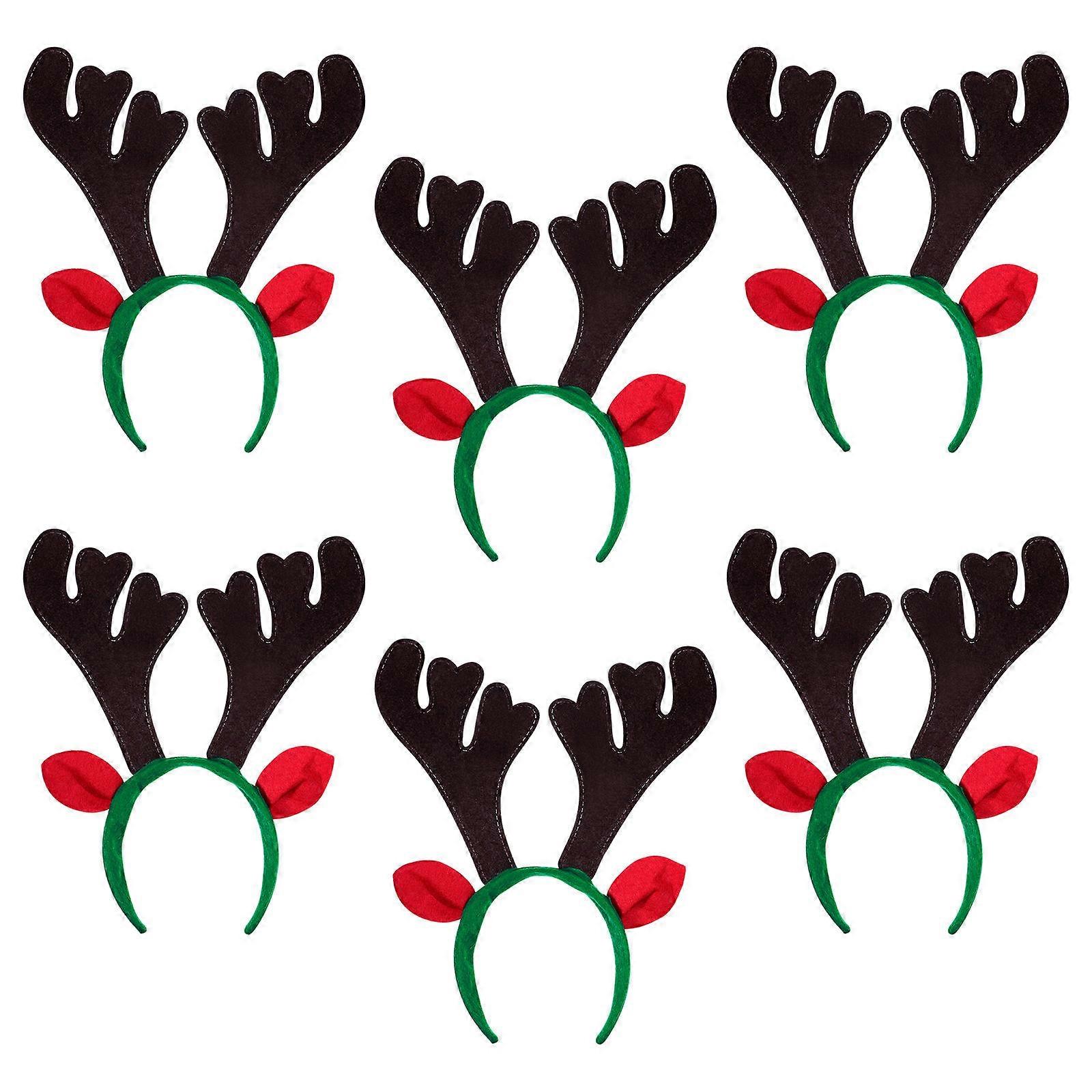 Antlers Shaped Headband Reindeer Headbands Christmas Assorted Color 34.00X30.00X1.00cm 6Pcs