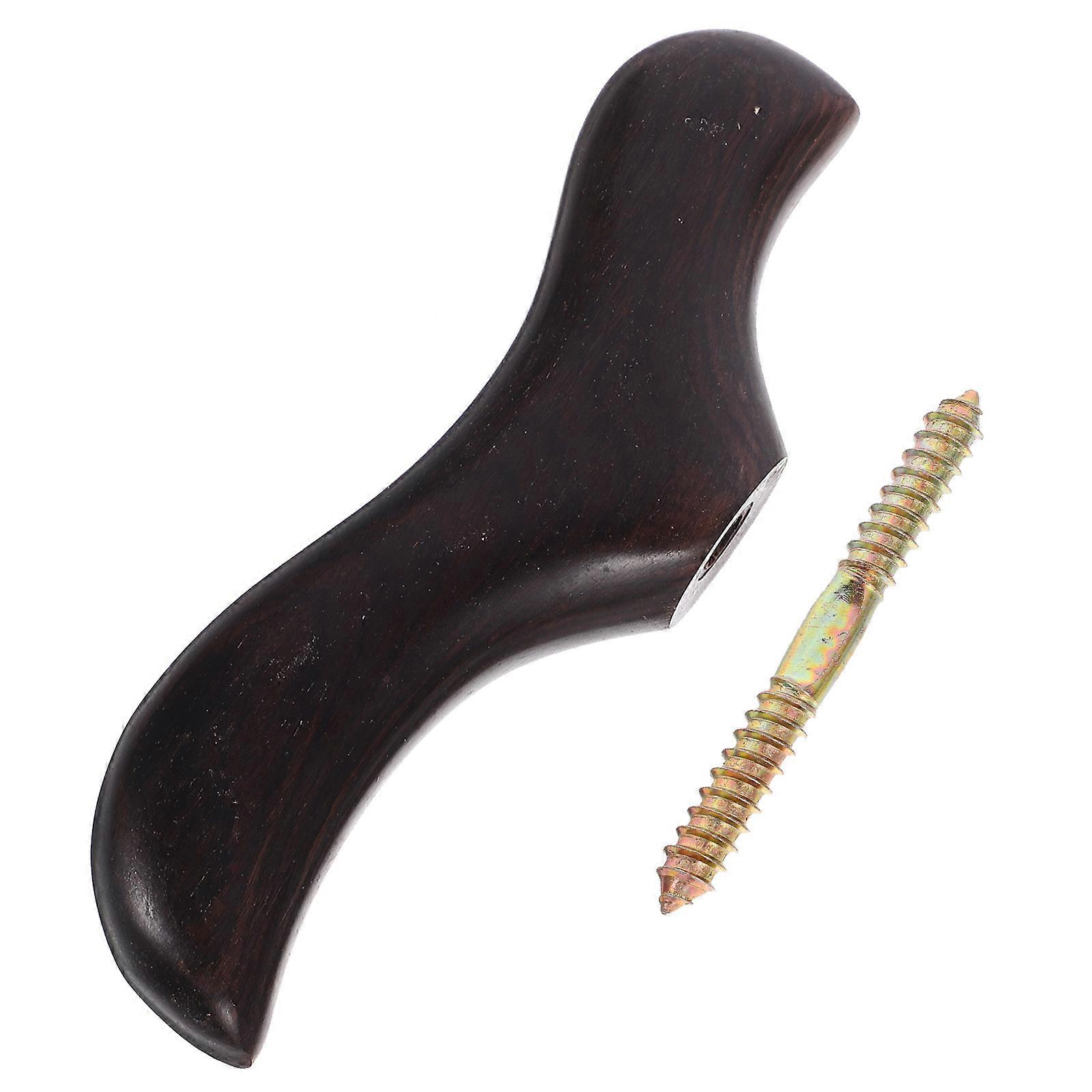 Cane Handles Wood Trekking Pole Grip Replacement Slippery and Uneven Surfaces Dark Brown 14X5.50X2.50CM Comfort Support 1Set