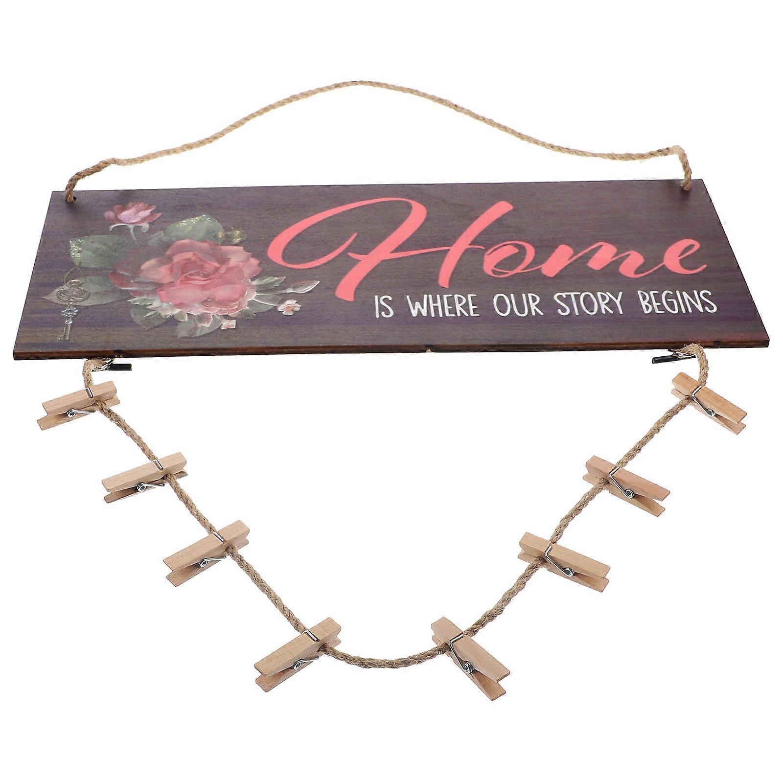 Decorative Plaque Front Door Sign Hanging Home Decoration 34.5x14x2.5cm Durable Material 1Set