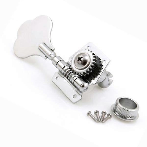 Machine Heads Tuning Keys Bass Guitar Tuner Elephant Ear Button Silver Zinc Alloy Music Practice 1Set
