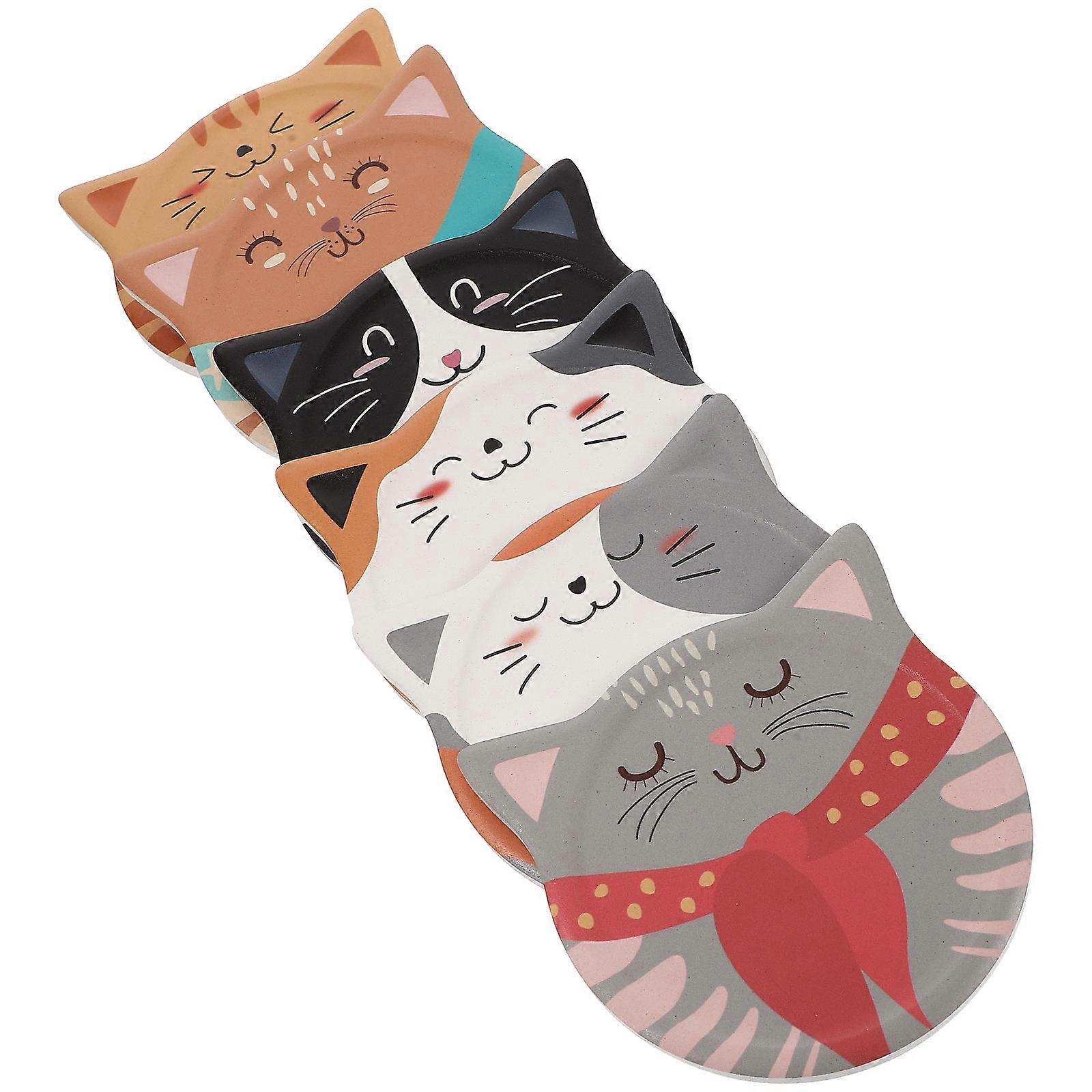 Cup Insulation Pad Ceramic Cup Mats Cat Lovers Home Use Decorative Coasters 6Pcs