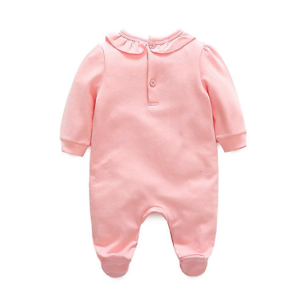 Infant Girl Clothes Jumpsuits for Newborn Spring and Fall Wear Pink Warmth 1Set