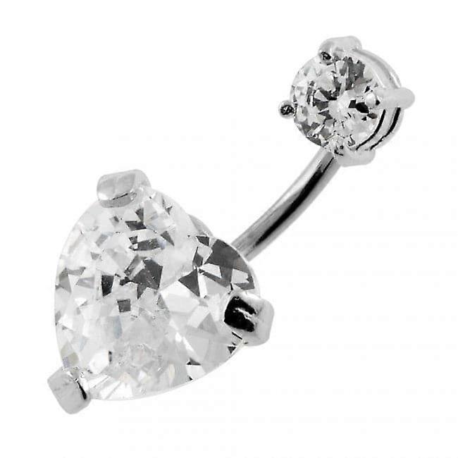 Jewelled Heart Spinal Belly Ring