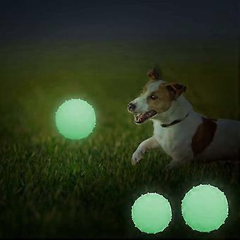 Hundeball, 3 Stück elastischer Ball, der im Dunkeln leuchtet, unzerstörbarer Hundeball, Hundeballspielzeug, Naturkautschukbälle, Gummiball