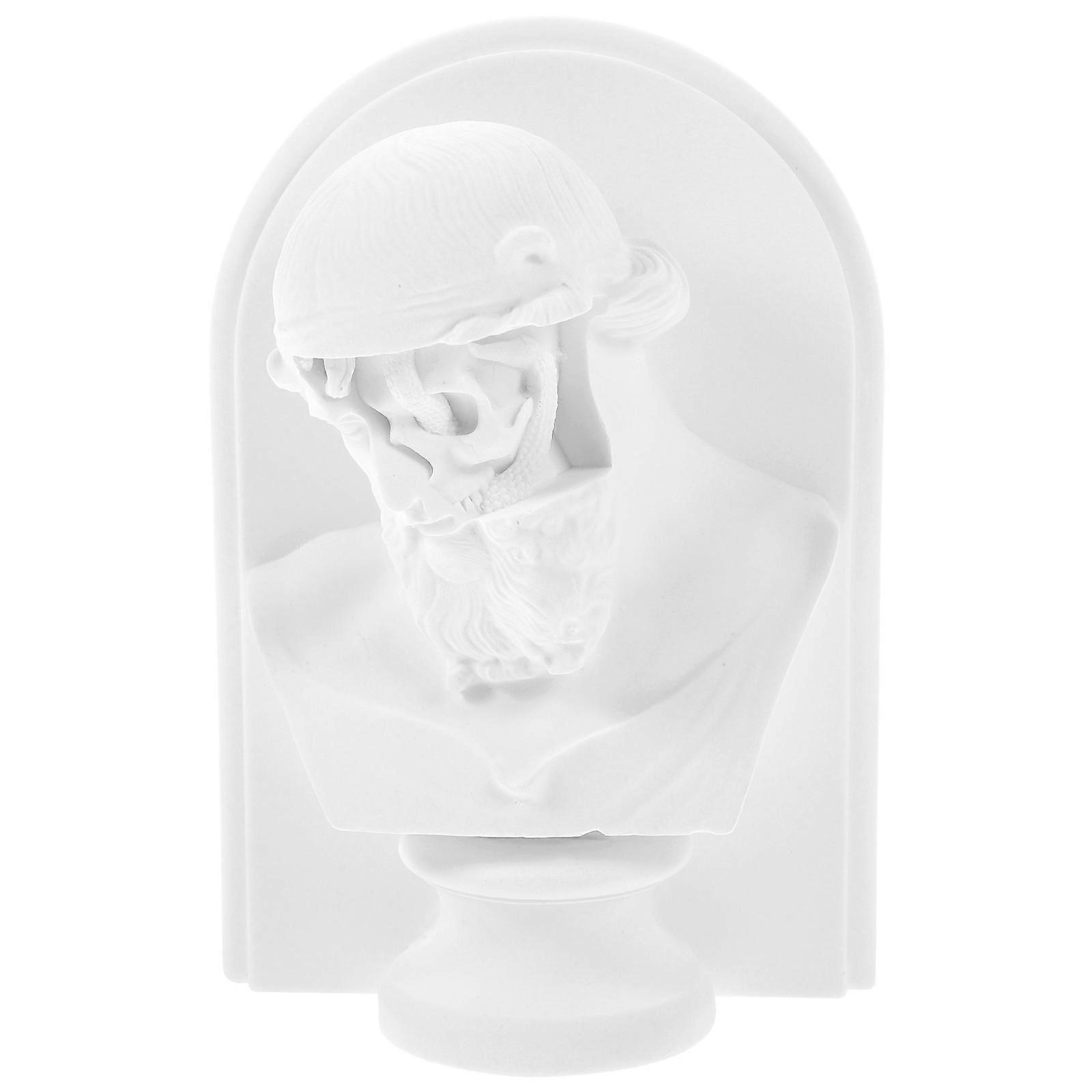 Home Sculpture Greek Bust Statue Decorative Cabinet Display White Resin 13.50X9.50X6.00CM Artistic Design For Collectors