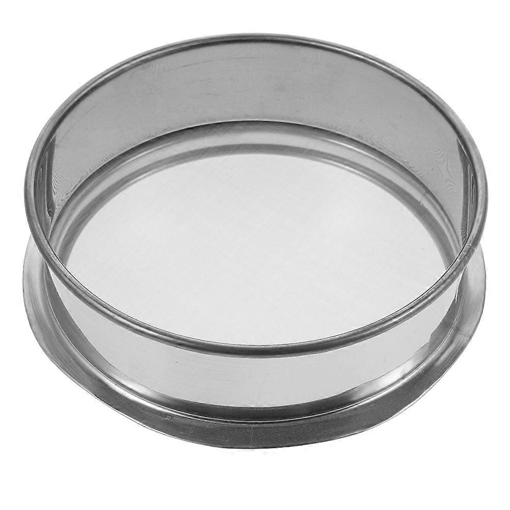 Matcha Sifter Stainless Steel Round Flour Sieve Mesh Fine Strainer For Baking Ceramic Manufacturing 20cm Silver 1Set