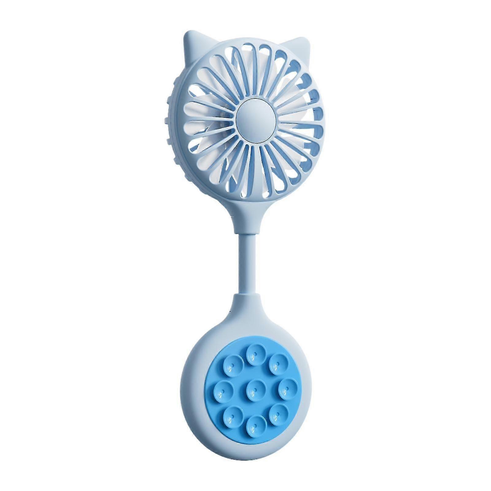 Suction Cup Fan 3 Speeds Mute Small Personal Fan for Climbing Working Office white