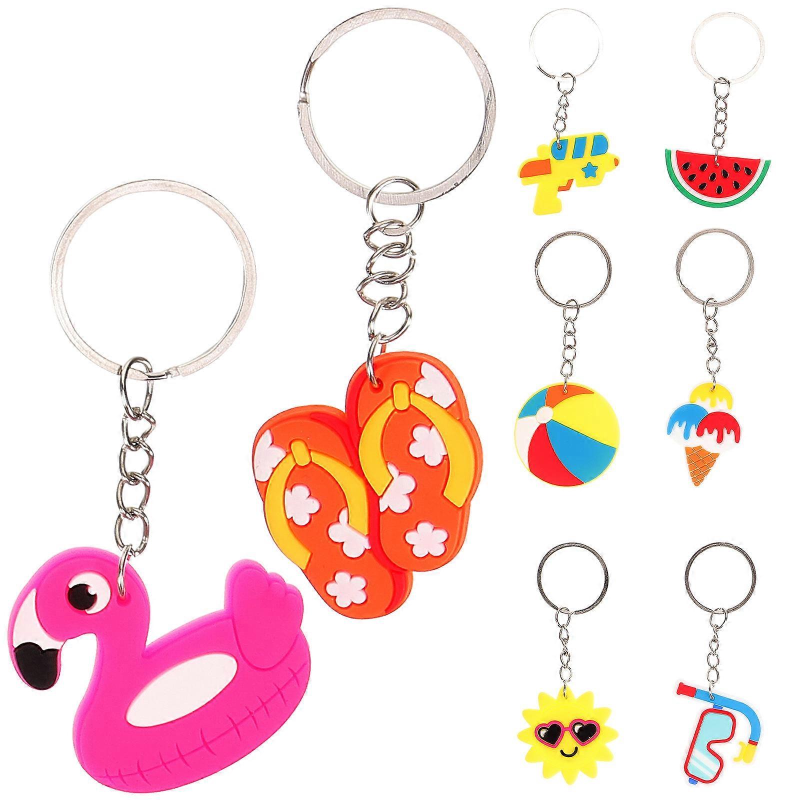 Pendant Keychain Cute Key Chains For Beach Party With Assorted Color Design Key Organizer 10Pcs