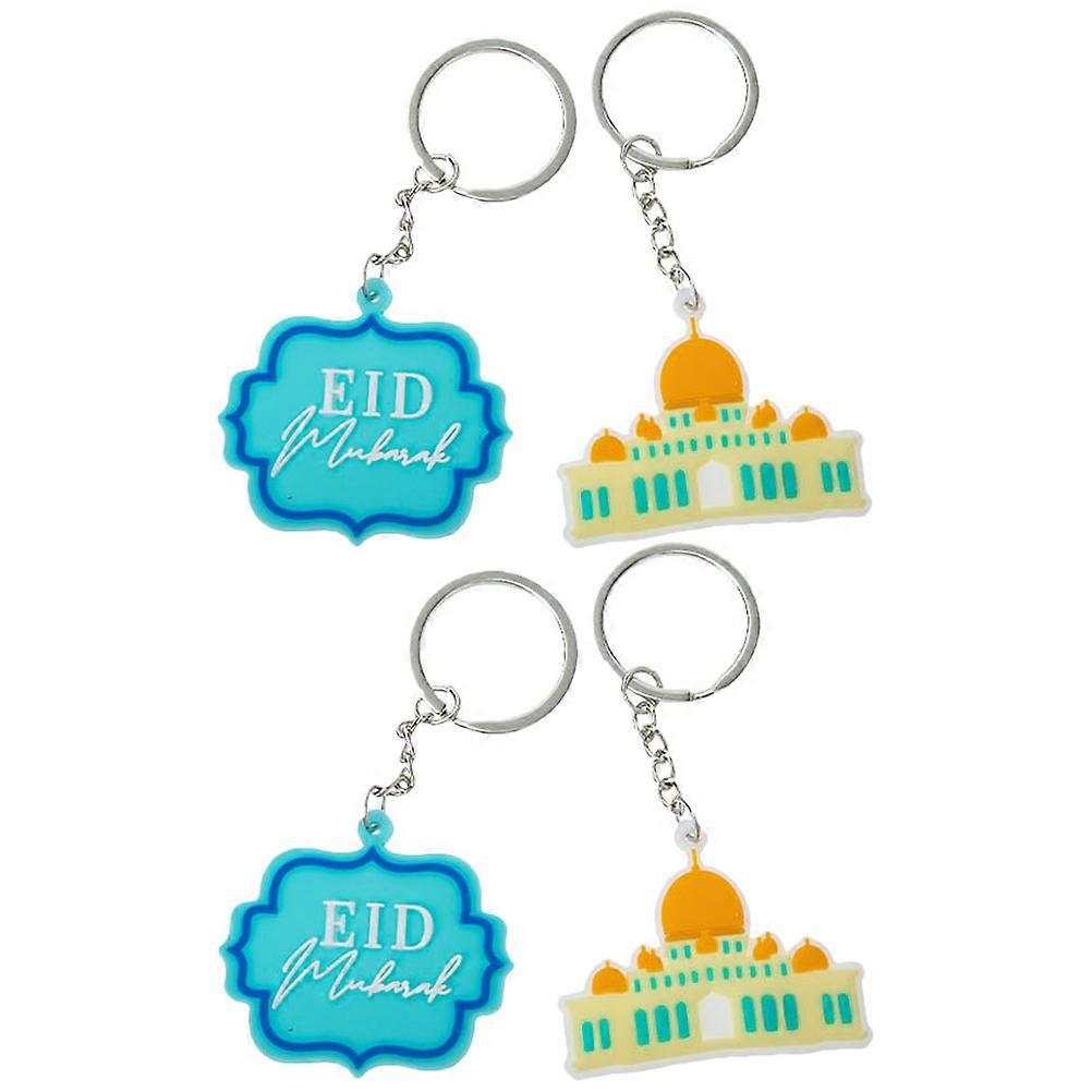 Eid Mubarak Keychain Multi Color 4Pcs Durable Purse Handbag Pendants