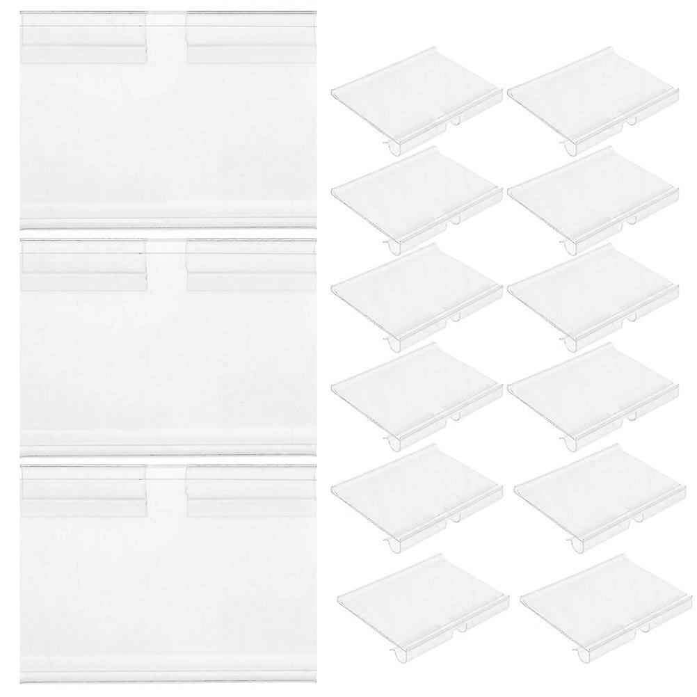 20PCS PVC Transparent Price Tag Holder Label Display Stand for Supermarkets – Lightweight, Skid Resistant, Easy Installation, Multi Functional for