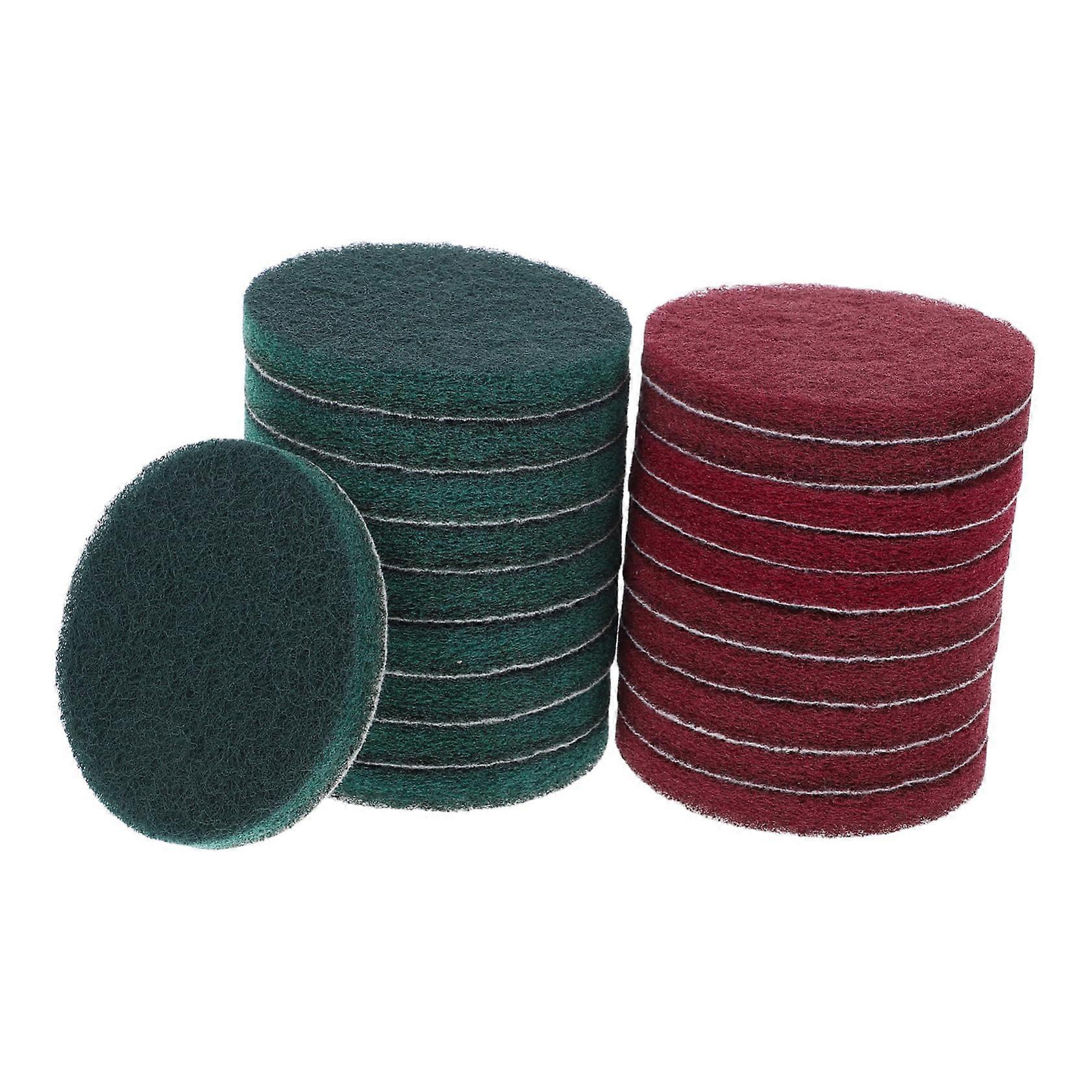 20 Round Scrubbing Sponges, Reusable Cleaning Pads for Home, Office, Travel, Drill Brush Attachments, Multi-Purpose Abrasive Discs