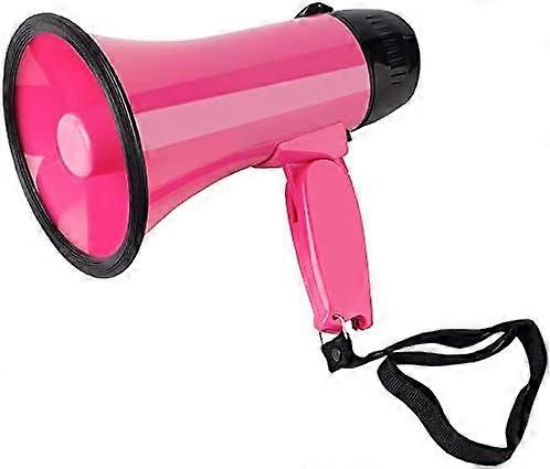 AURA Portable megaphone ,25 Watt Power ,Megaphone Speaker Voice And Siren/Alarm Modes With Volume Control And Strap,Deeppink