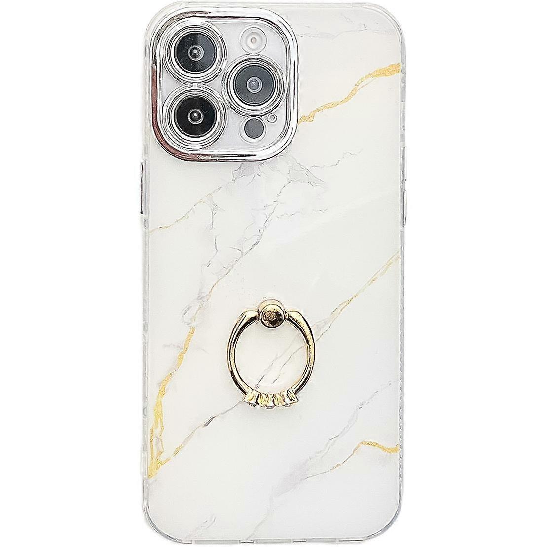 Electroplated Marble Texture Ring Holder Phone Case