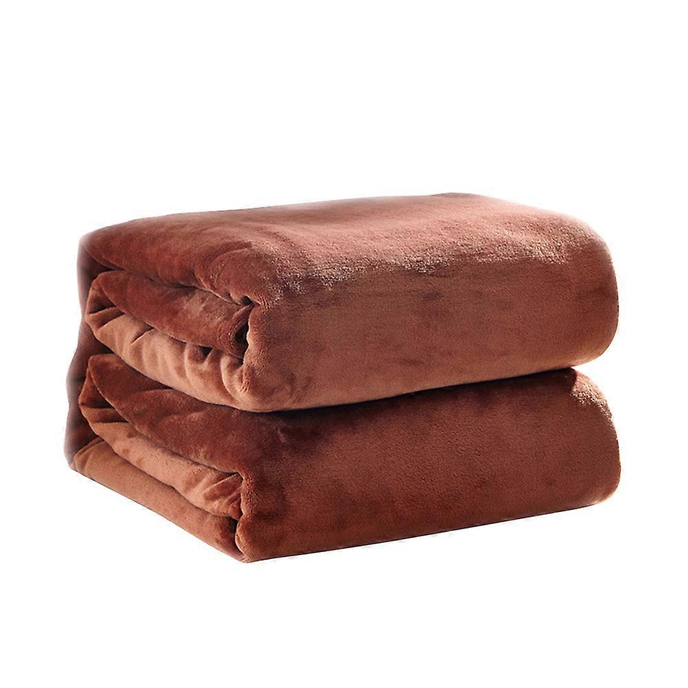 Solid Color Blanket Flannel Fleece Blanket Bed Blanket 120x200cm Extra Warm 1Pack