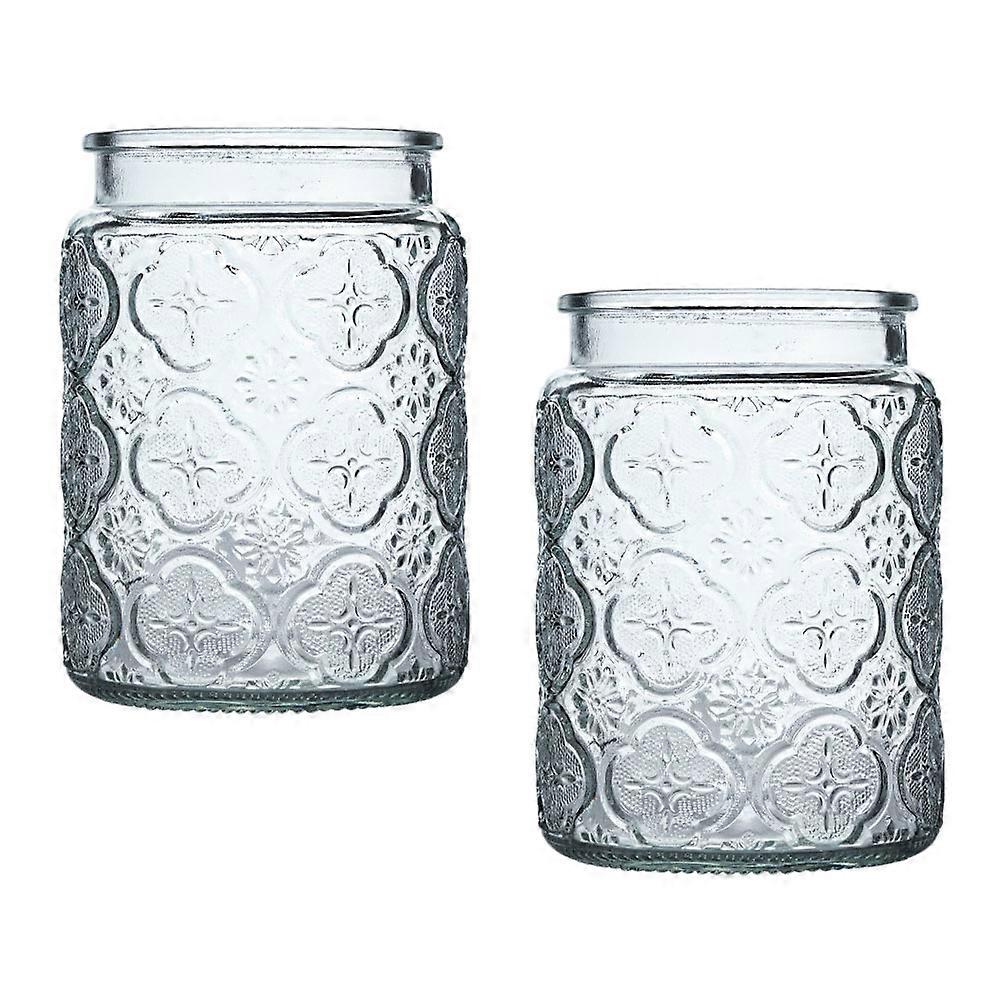 Transparent Round Bottom Hydroponic Flower Vase Desktop Adornment Home Users 9.5X13CM 2Pack