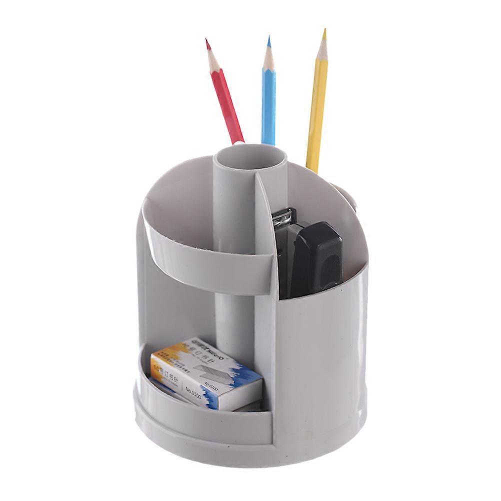 Rotating Desktop Storage Box Creative Pen Holder For Desk Organization Grey 1Set