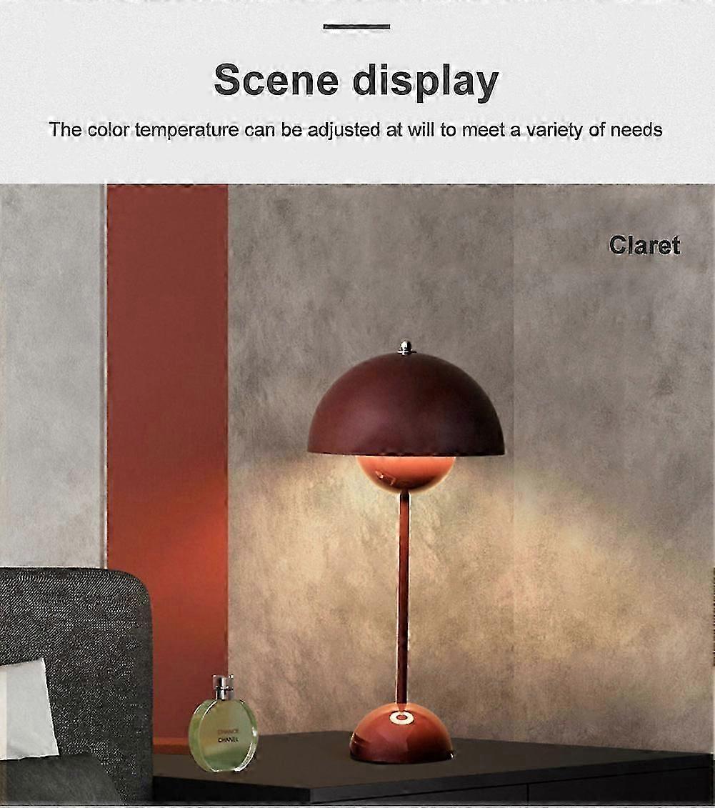 USB Rechargeable Mushroom Table Lamp Three Speed Adjustment Indoor Lighting Fixture Flower Bud Desk Lamps Hoom Decor Night Light