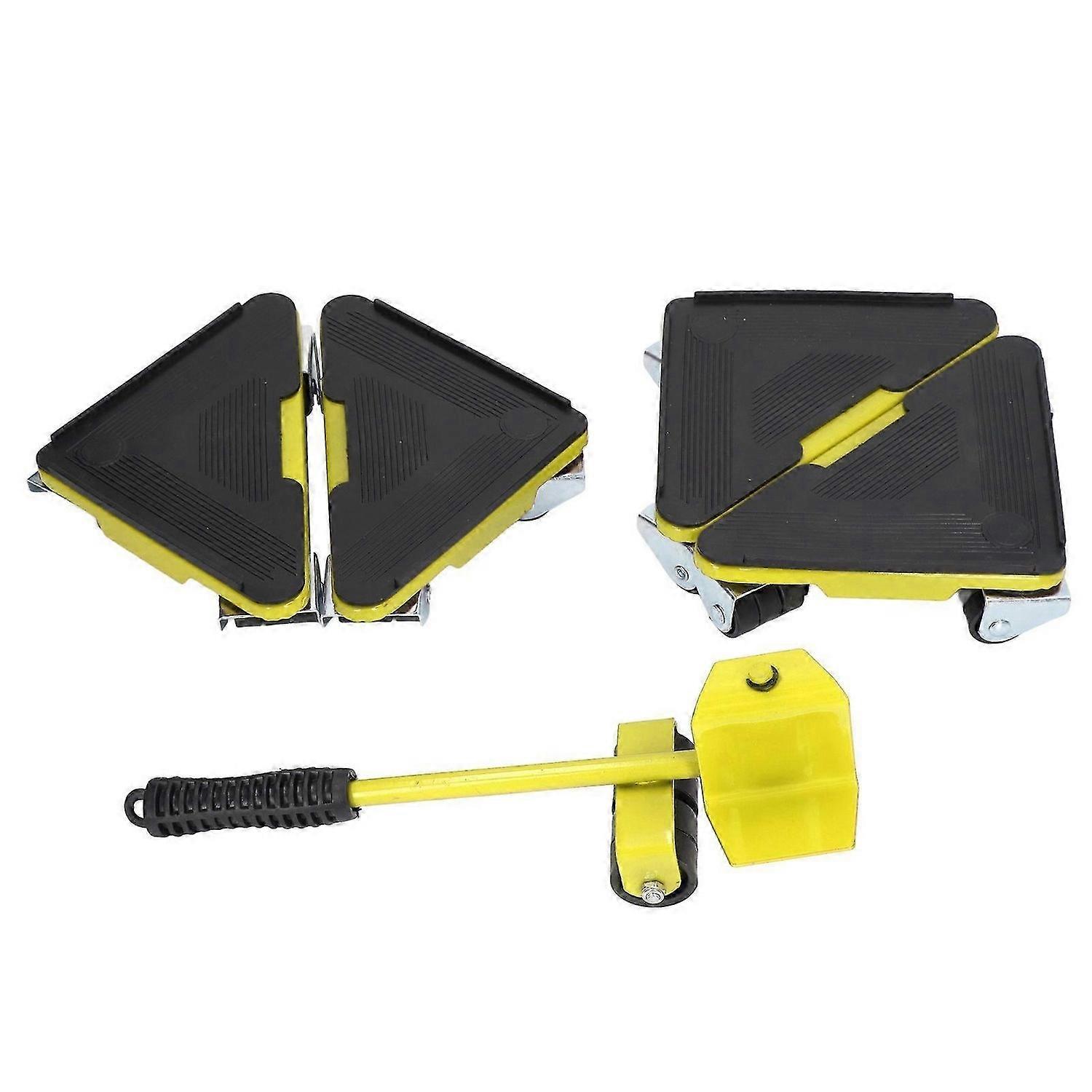 5Pcs Furniture Lifter Mover Universal Wheel Dolly 300kg Bearing for Sofa Table Cabinet Yellow