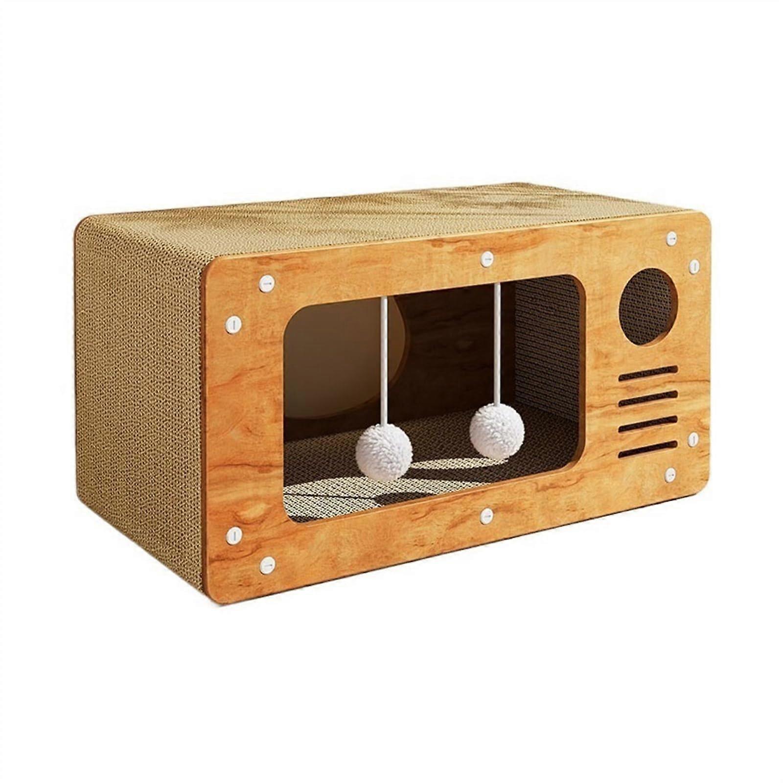 Cat Scratching Board for Cats Sofa, Vertical, Durable, Large Corrugated Cat Scratch Mat with Hairball Toy