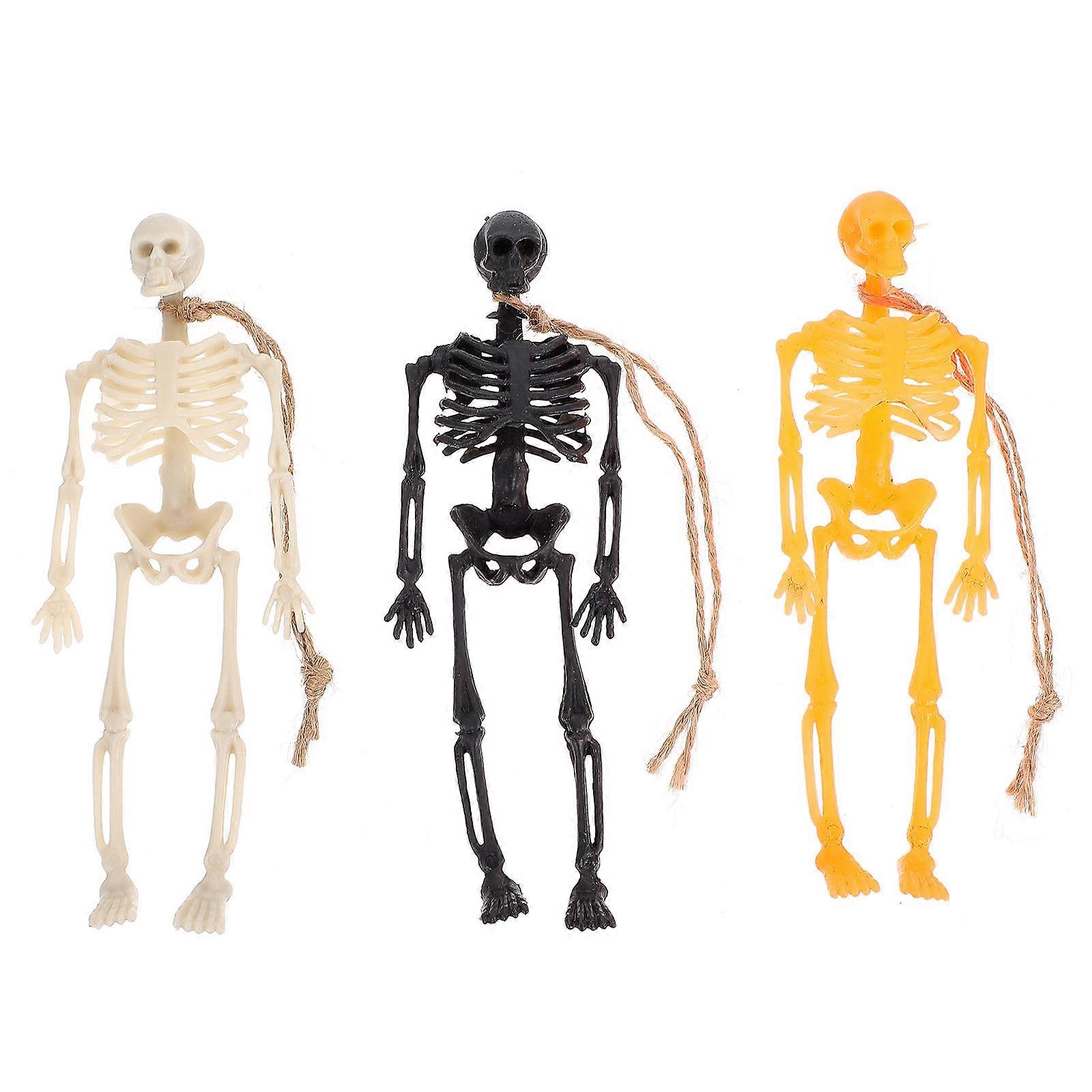 معلقة ديكور هالوين هيكل عظمي بشري معلقات مخيف احتفالي برتقالي 12 قطعة