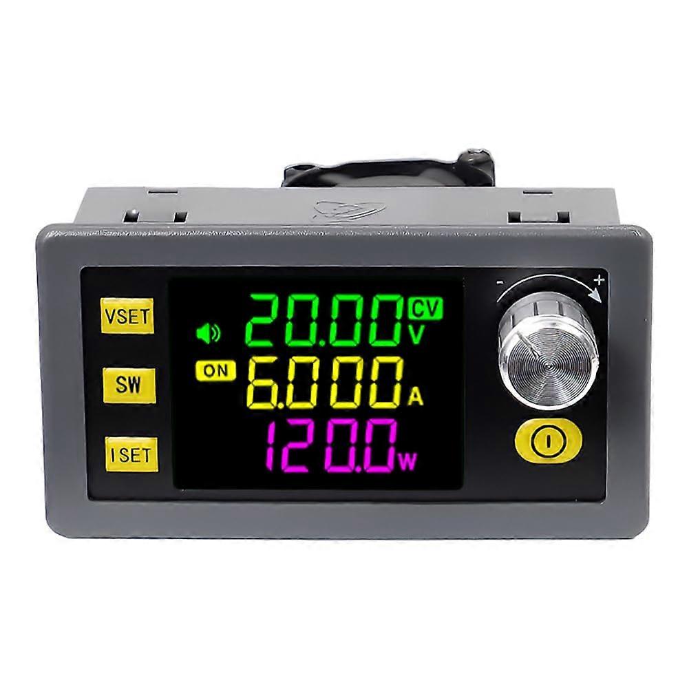Digital DC voltage regulator with VA color LCD, solar charging, firmware upgrade, and multiserial communication