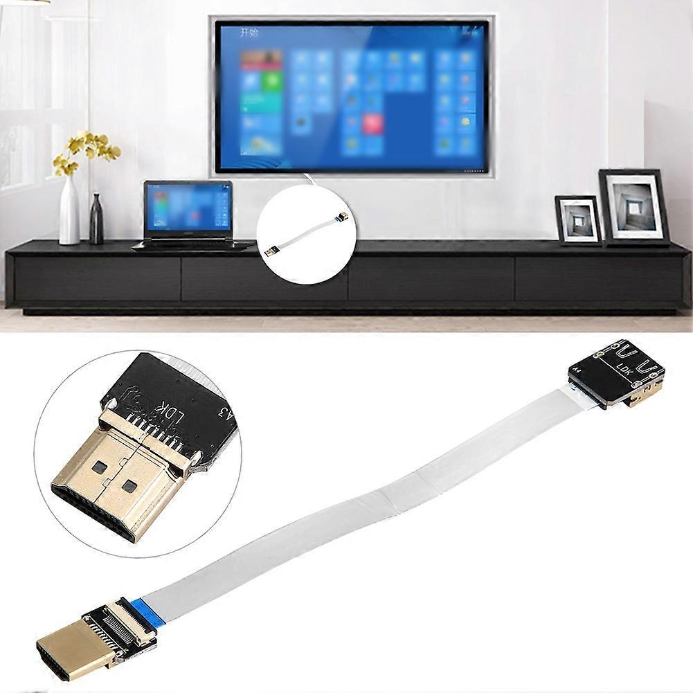 Standard HDMI Interface Connector Soft 90° A3 Flat Male Head to A4 Female Base Adapter(15cm)