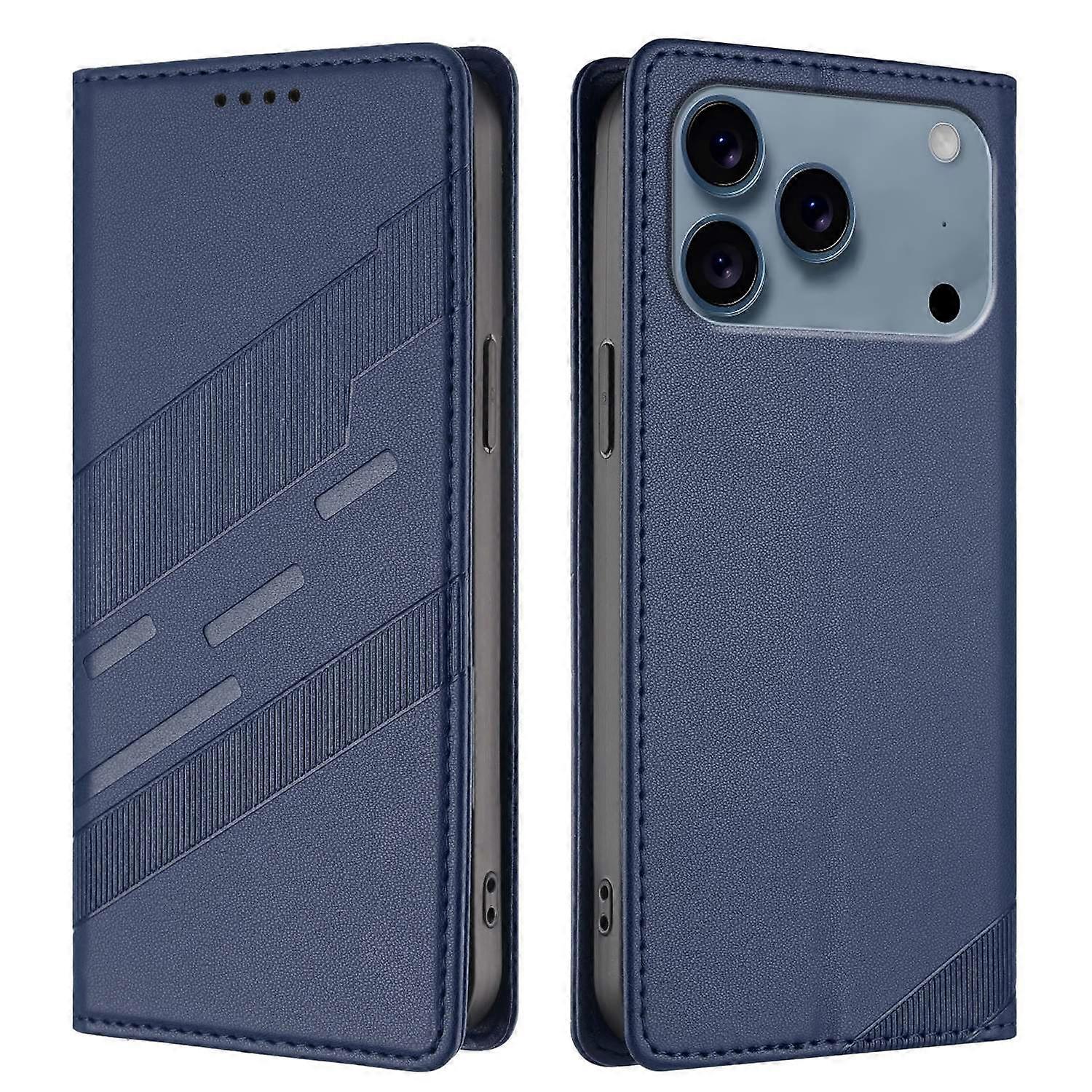 For iPhone 17 Pro Max Phone Cases Punk Style Imprinted Wallet Stand Leather Cover