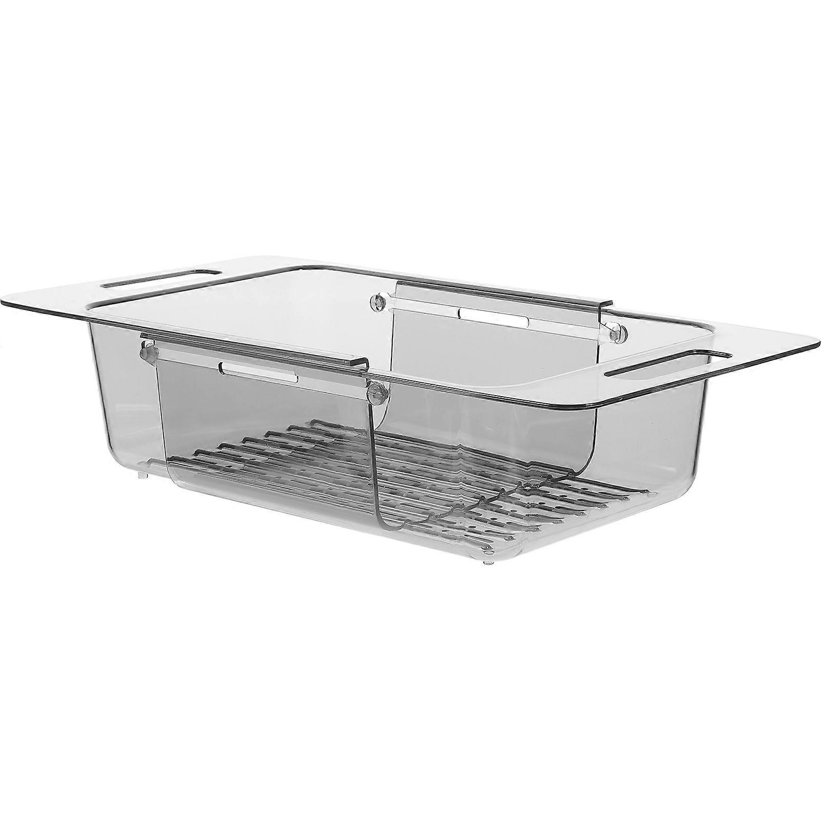Practicable Multi-Functional Drain Basket Simple Appearance Rectangular Kitchen Use 48X19.5X9CM 1Pack