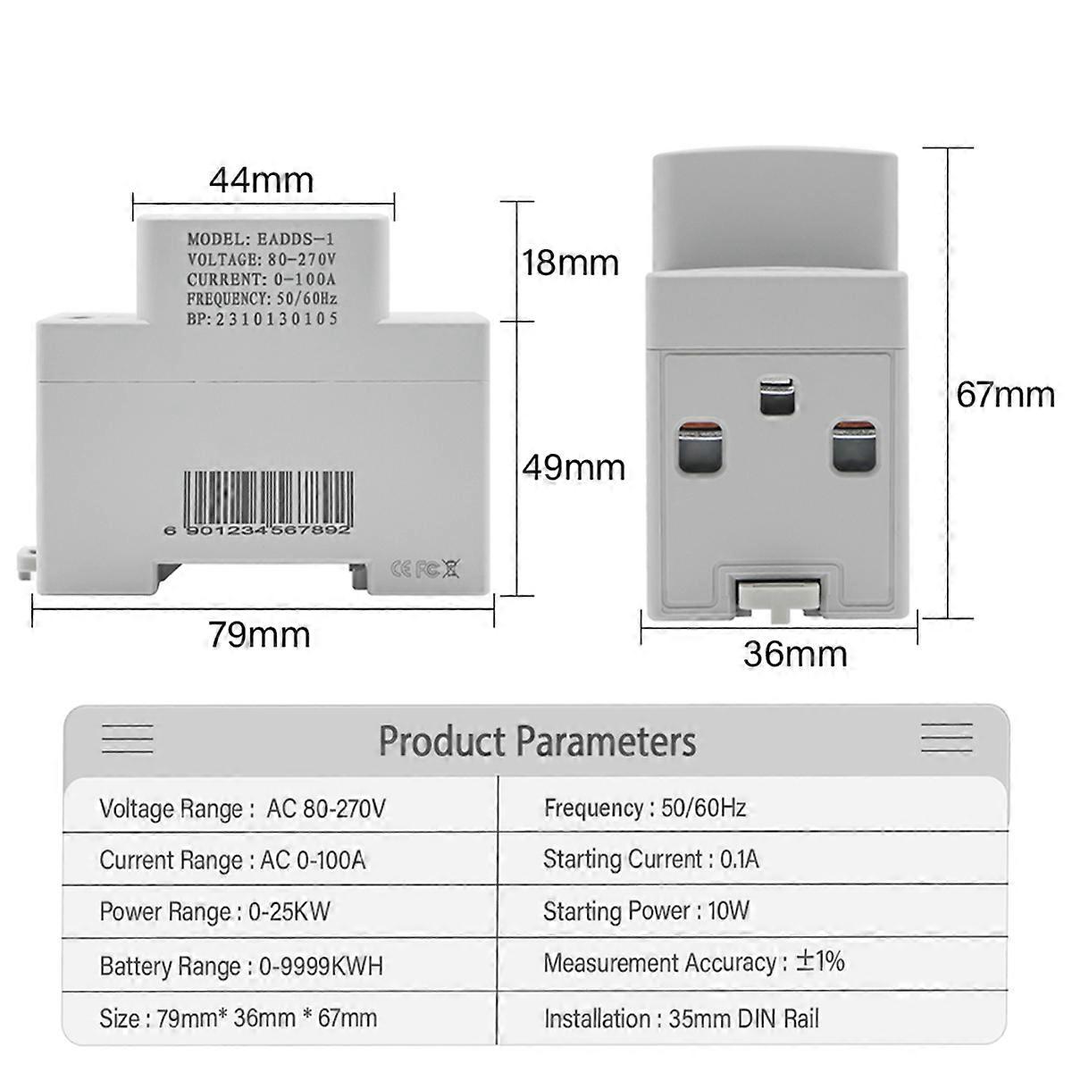 AC Voltage and Current Kwh Power Monitor Multi-Function Meter Volt-Ampere Voltage Meter Ammeter